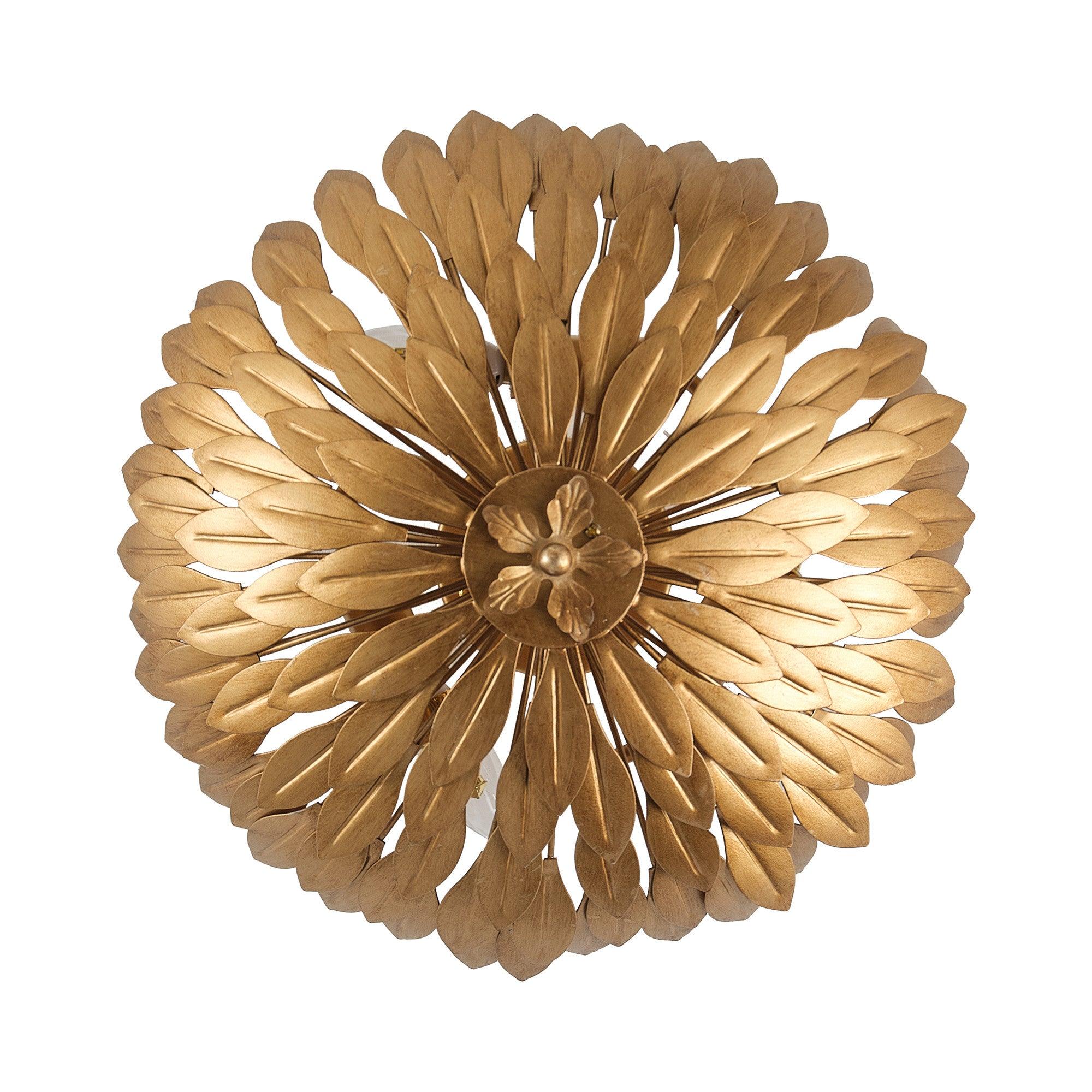 16 Inch Farmhouse Golden 3-Light Semi Flush Mount Light