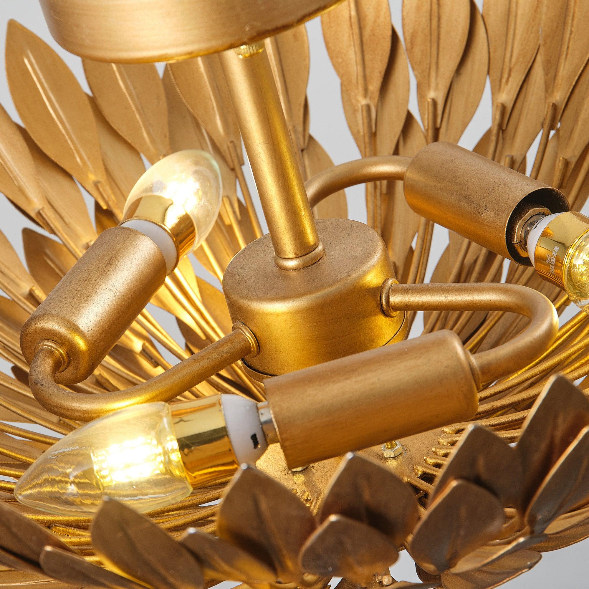 16 Inch Farmhouse Golden 3-Light Semi Flush Mount Light