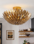 16 Inch Farmhouse Golden 3-Light Semi Flush Mount Light