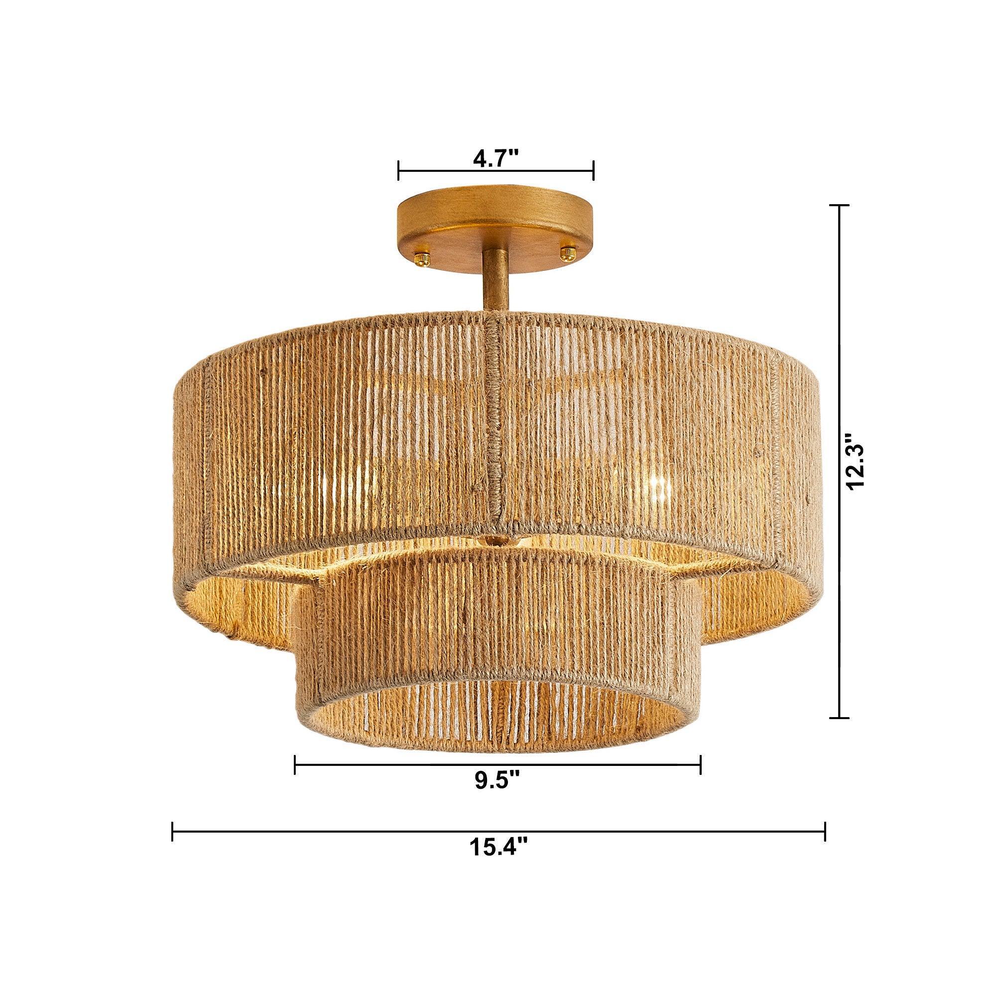 Traditional 3-Light Farmhouse Wabi Sabi Flush Mount Ceiling Light