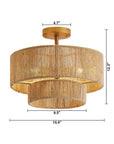 Traditional 3-Light Farmhouse Wabi Sabi Flush Mount Ceiling Light