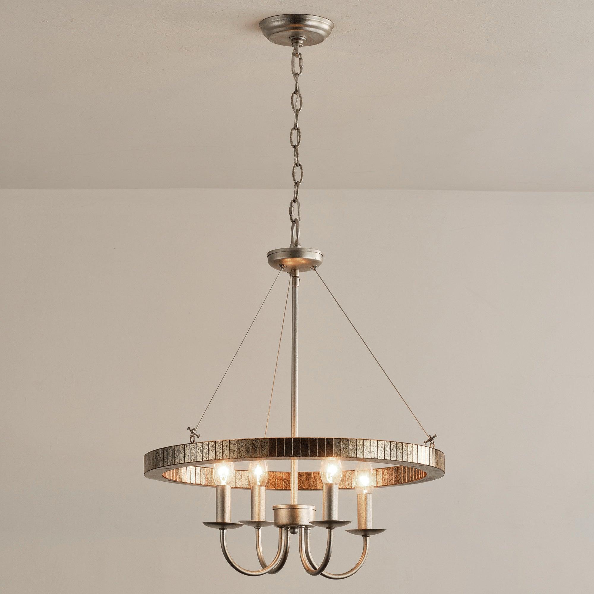 Modern Iron 4-Light Pendant Light with Acrylic Lens