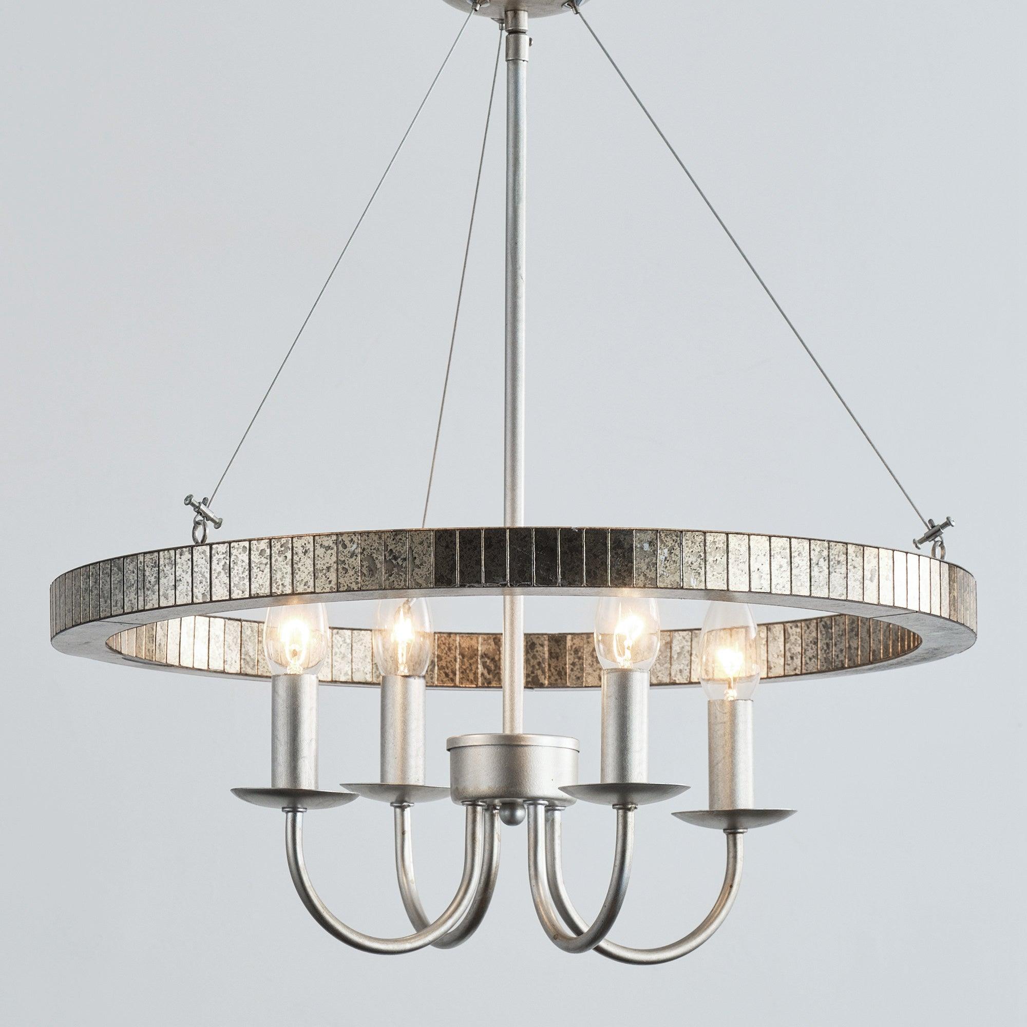Modern Iron 4-Light Pendant Light with Acrylic Lens