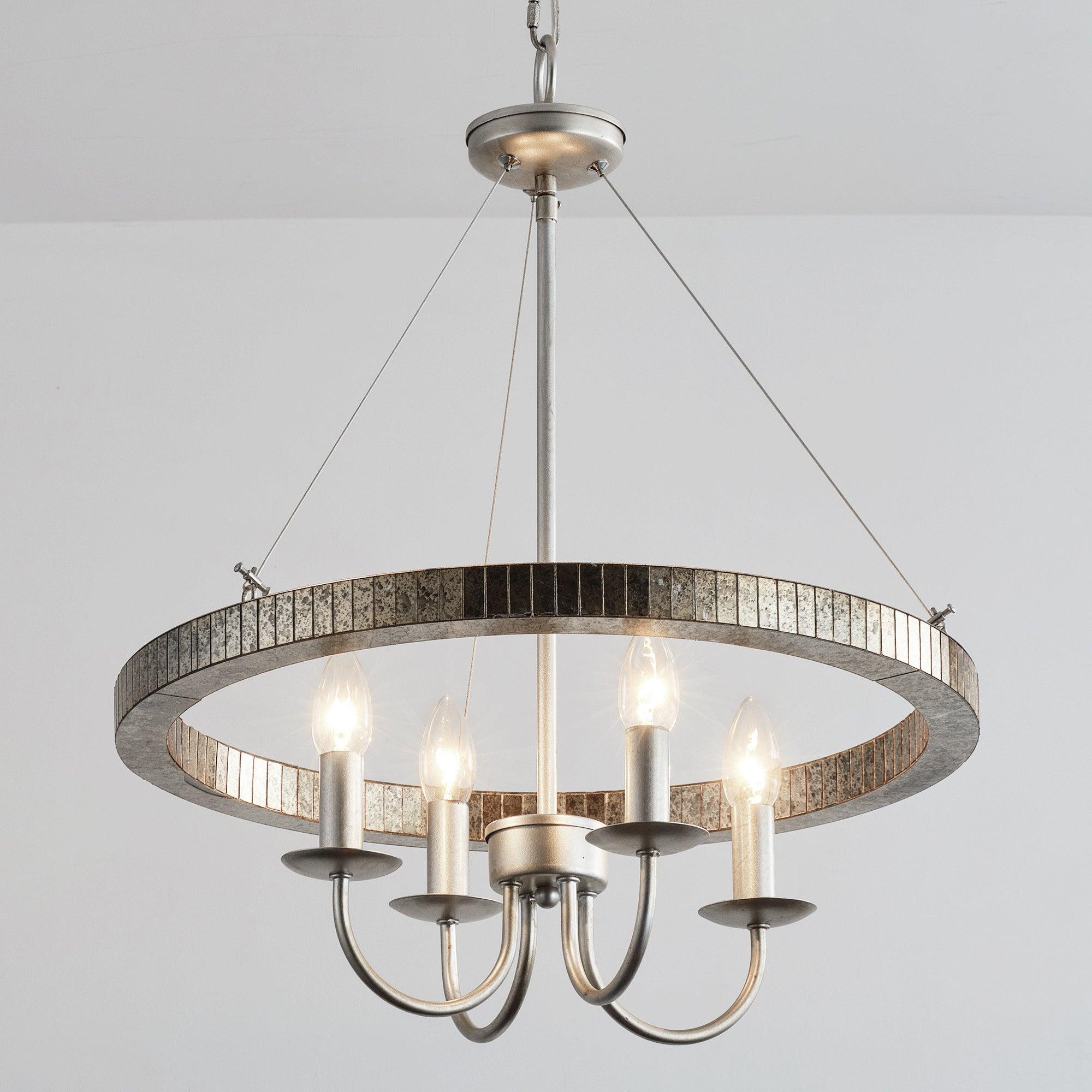 Modern Iron 4-Light Pendant Light with Acrylic Lens