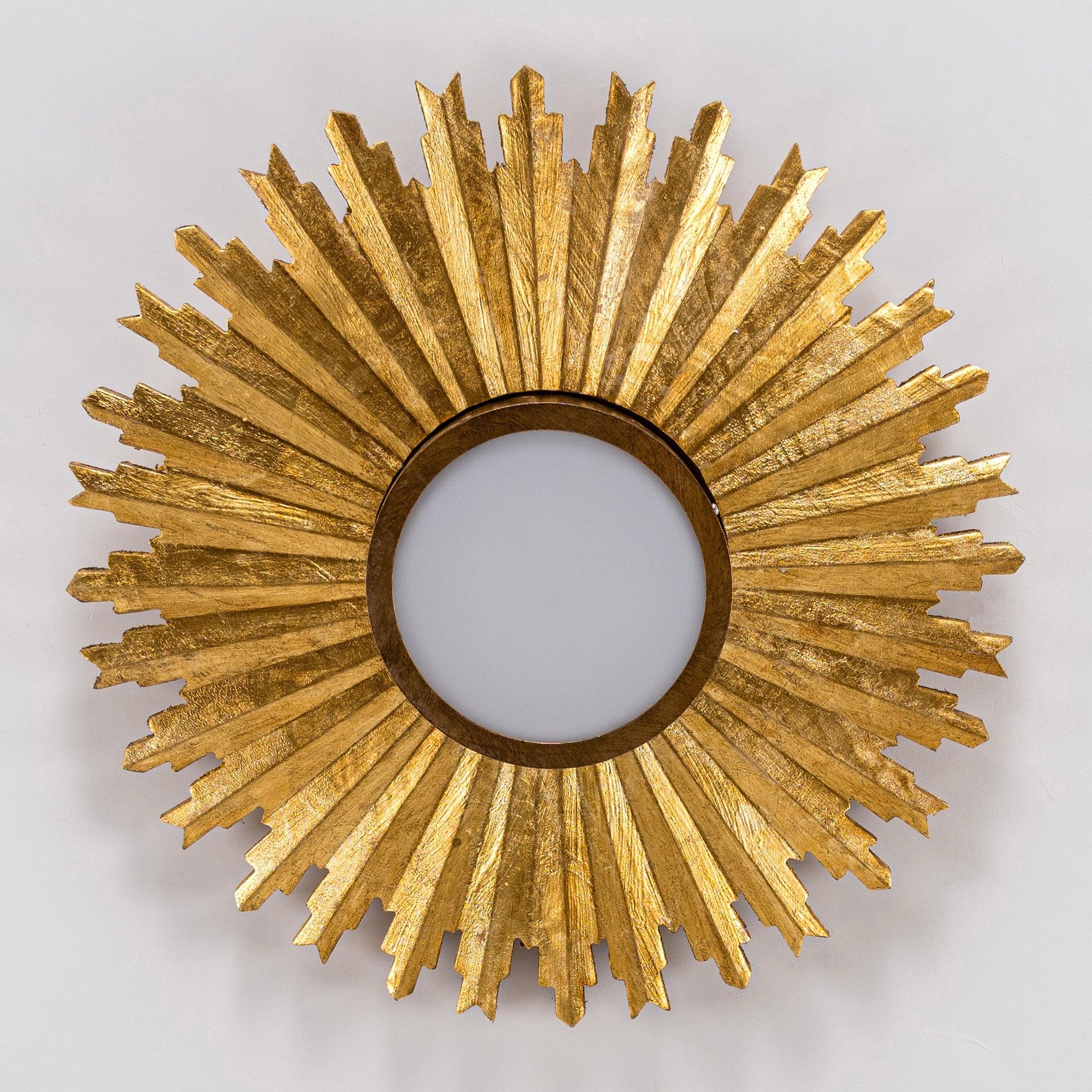 Golden Sunburst Flush Mount LED Light