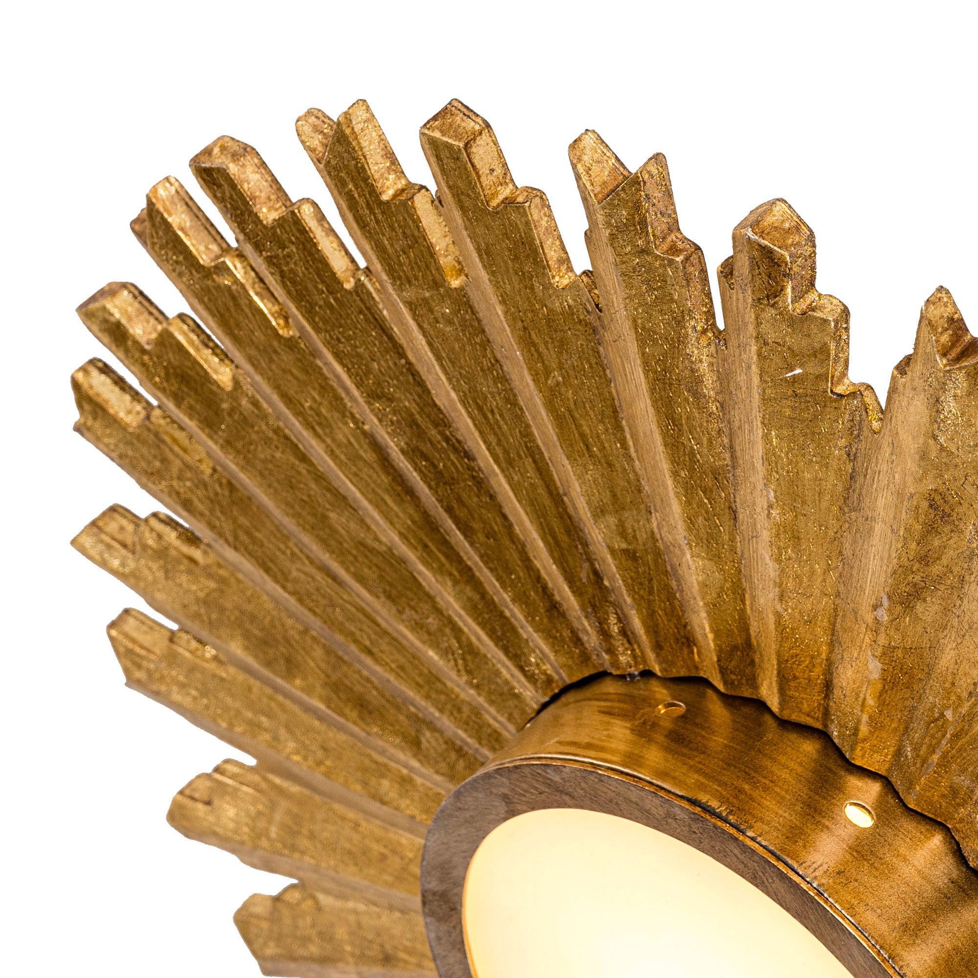 Golden Sunburst Flush Mount LED Light