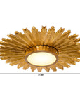 Golden Sunburst Flush Mount LED Light