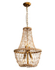 Weathered Wood Modern Beaded 4-Light Chandelier
