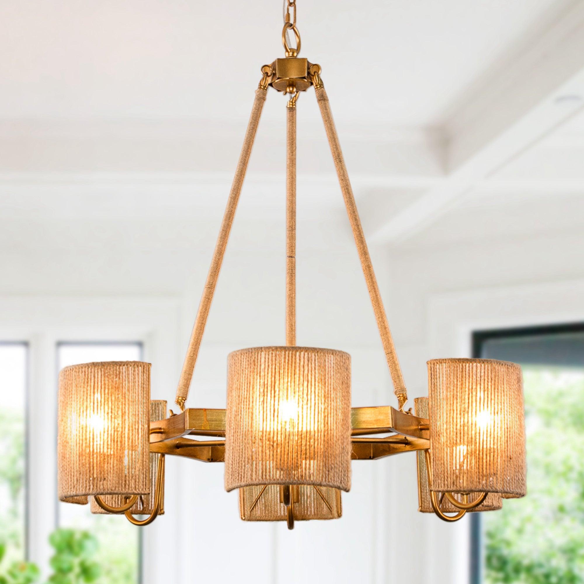 Modern Farmhouse Linear Pendant 6 Light for Bedroom