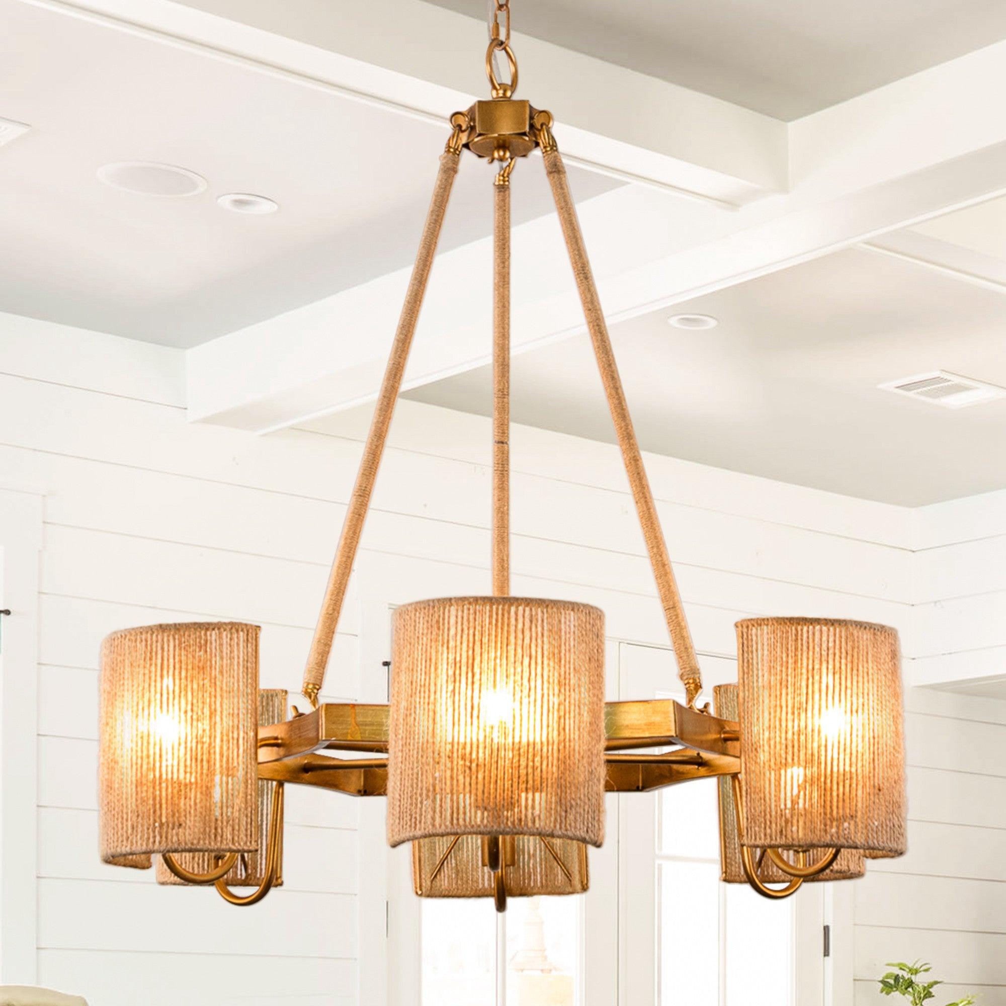 Modern Farmhouse Linear Pendant 6 Light for Bedroom