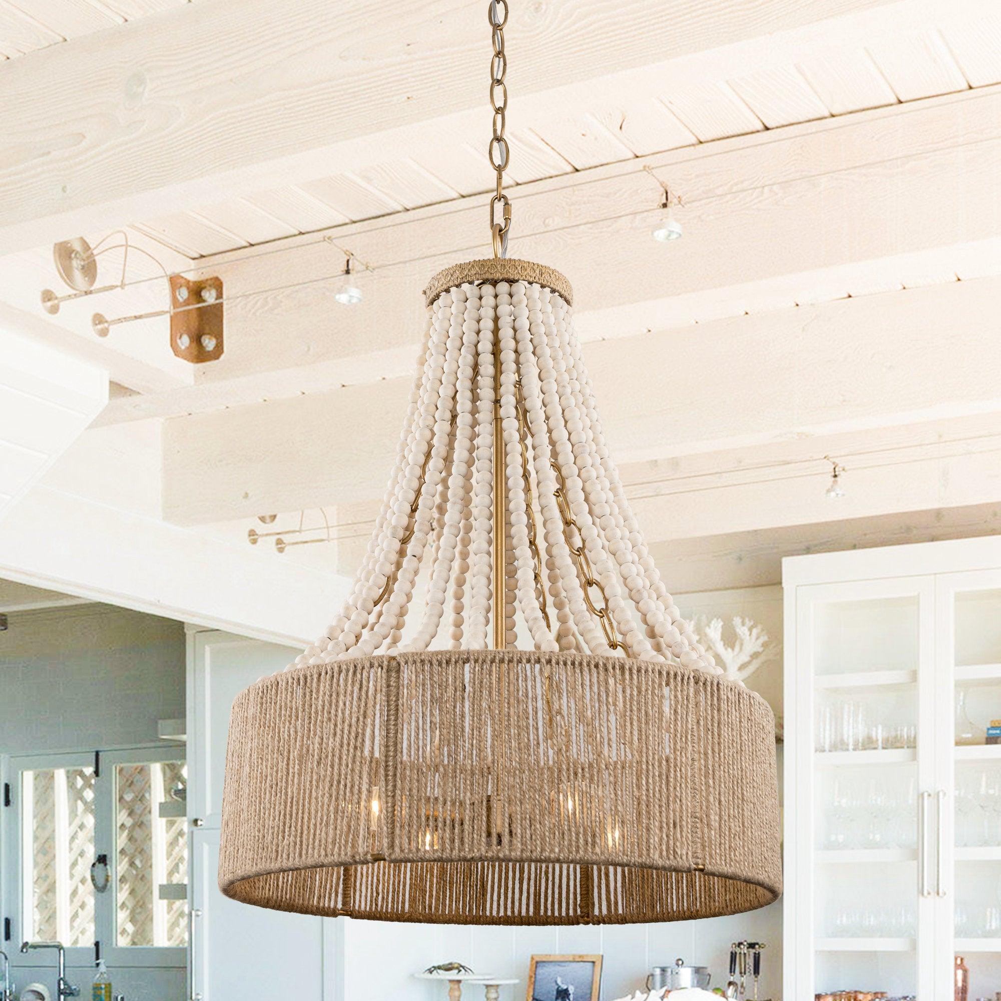 Modern Golden Farmhouse 4-Light Dry Rated Chandelier