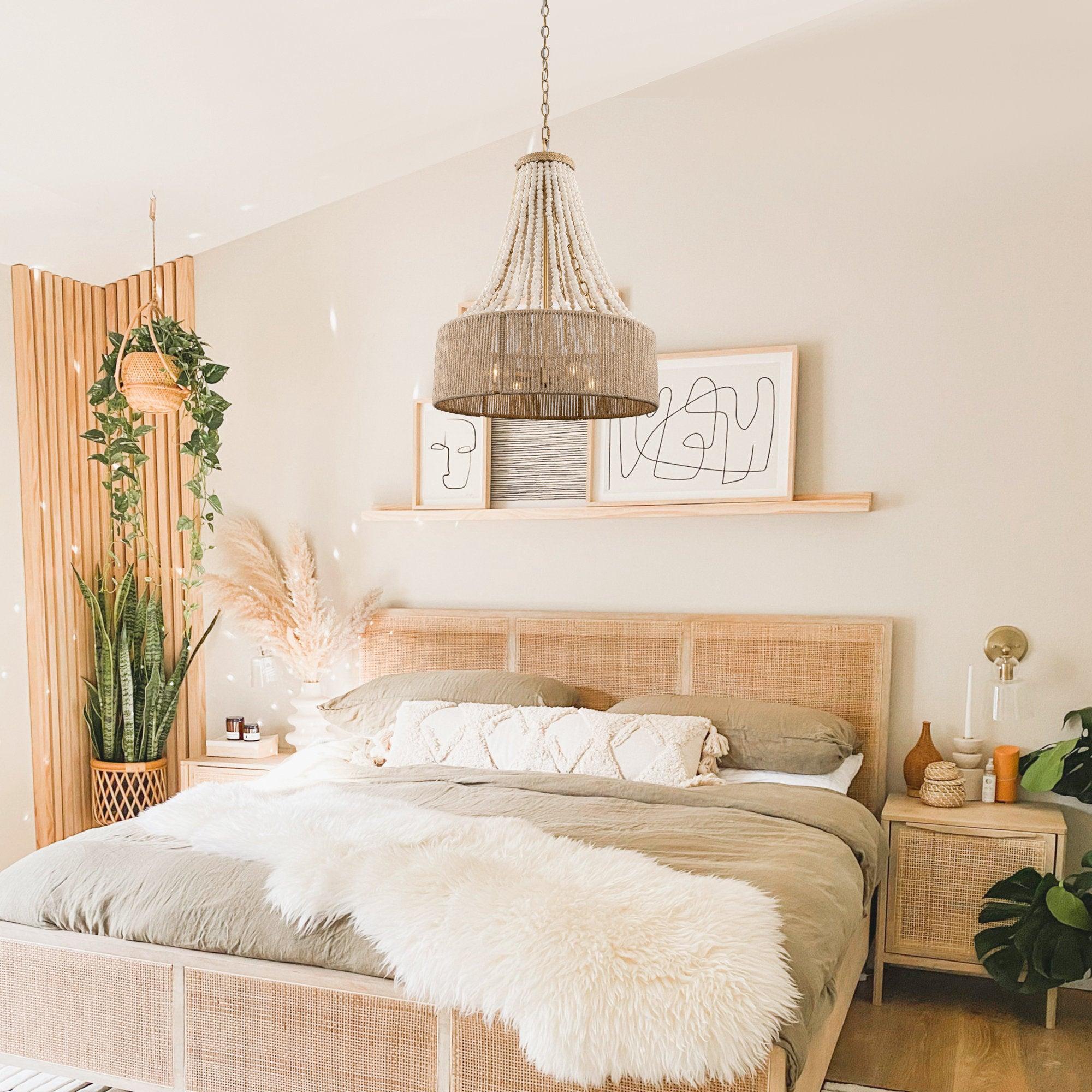 Modern Golden Farmhouse 4-Light Dry Rated Chandelier