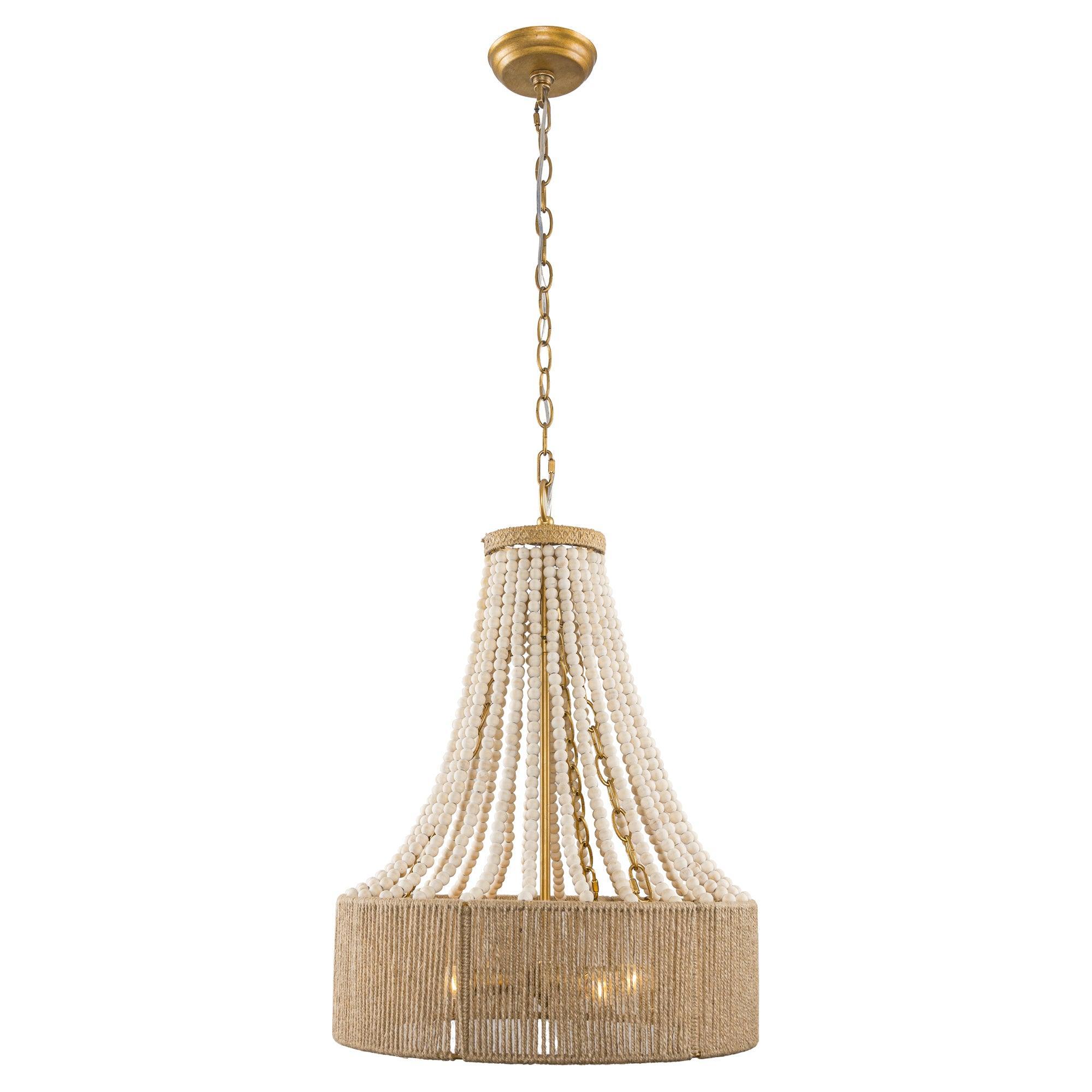 Modern Golden Farmhouse 4-Light Dry Rated Chandelier