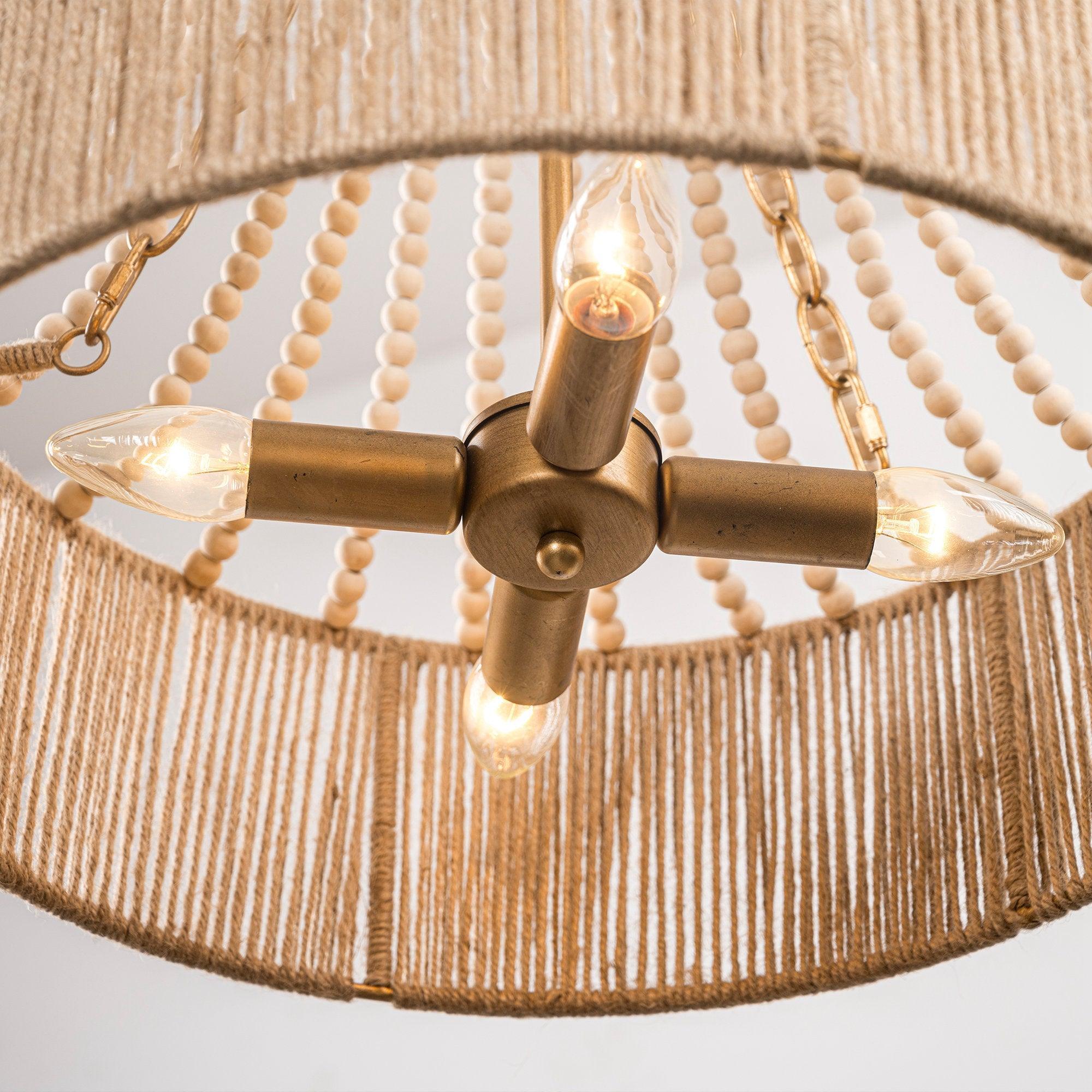 Modern Golden Farmhouse 4-Light Dry Rated Chandelier