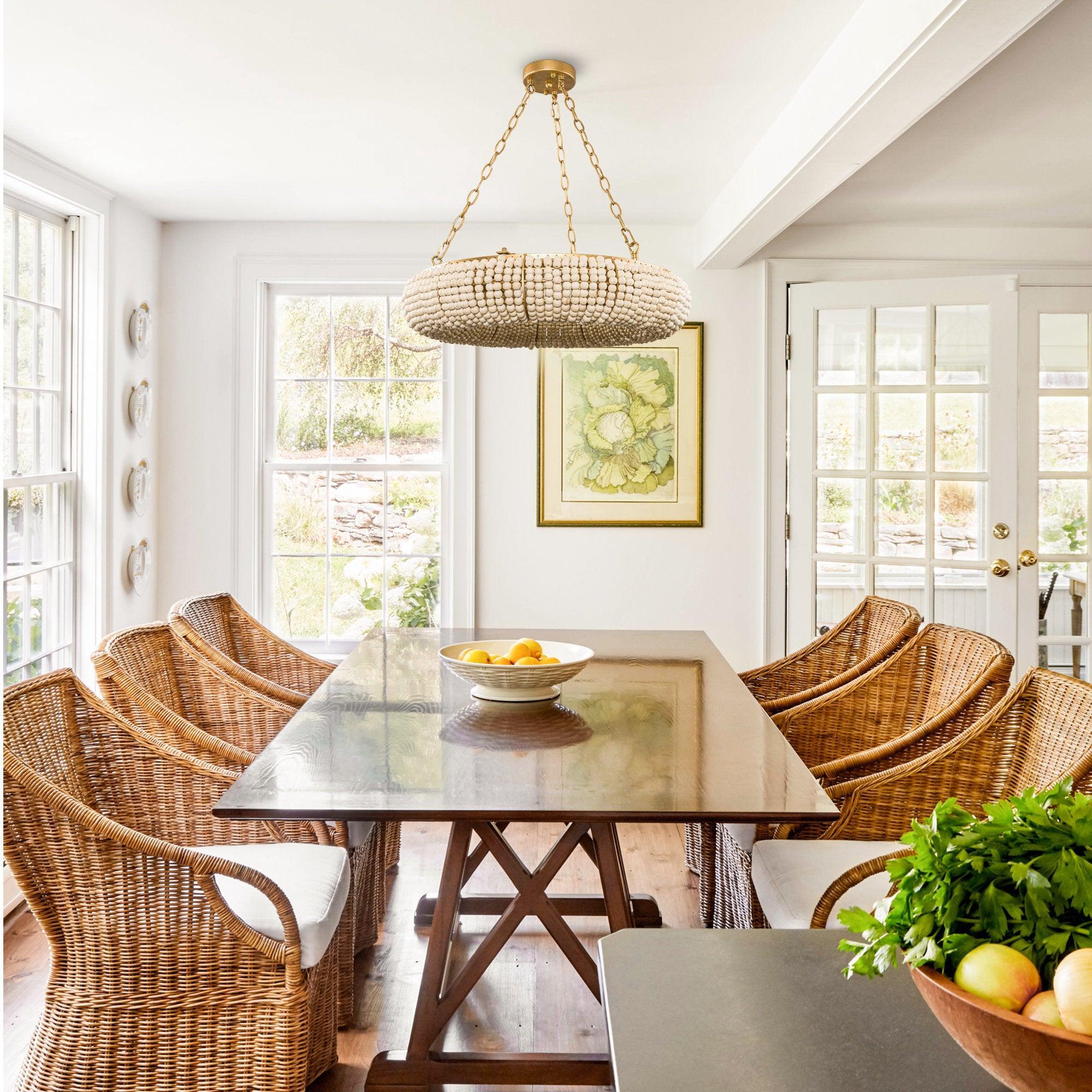 Industrial Farmhouse Antique Golden 6-Light Flush Mount Light