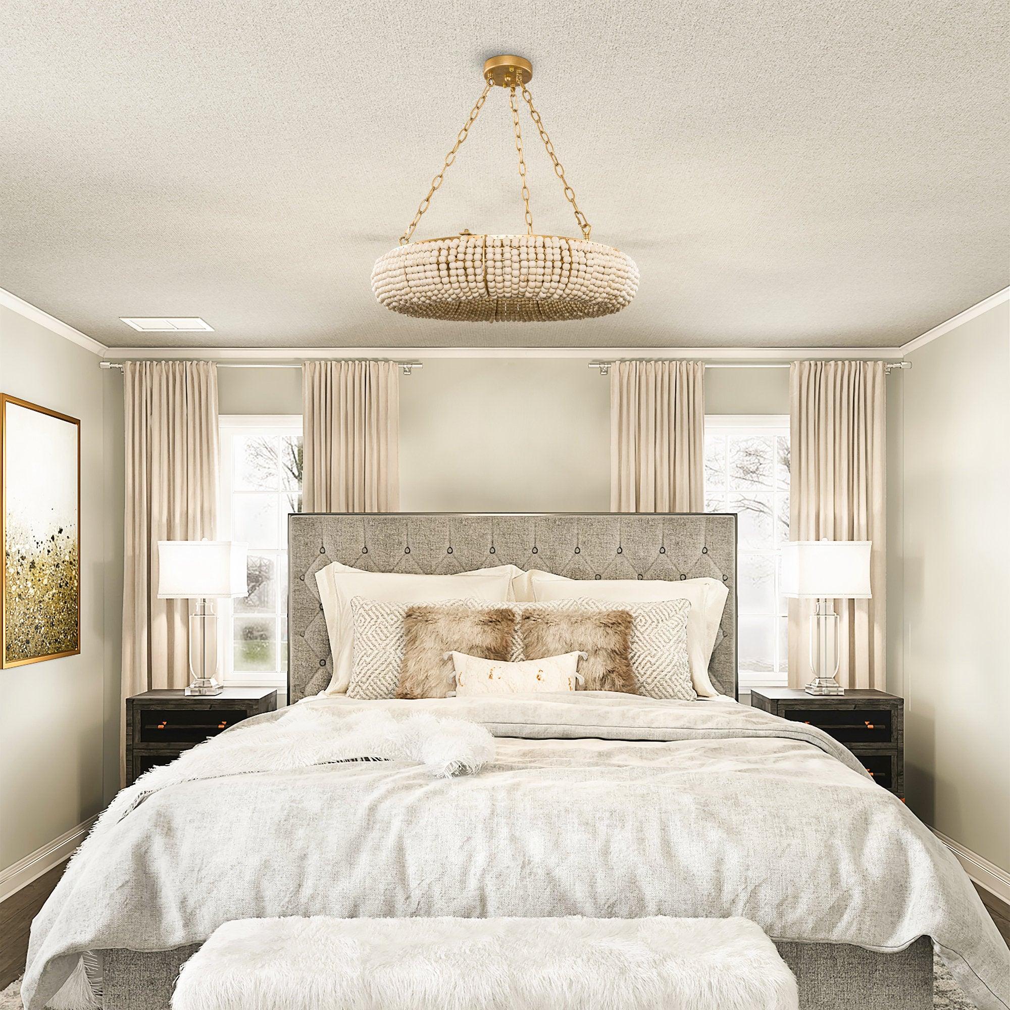 Industrial Farmhouse Antique Golden 6-Light Flush Mount Light