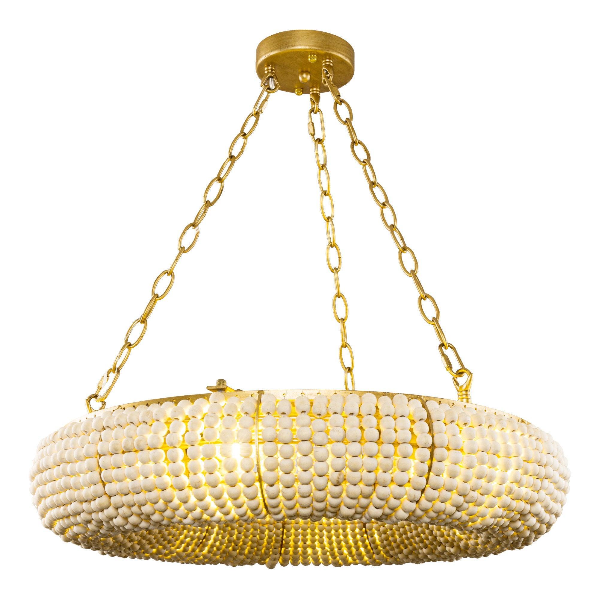 Industrial Farmhouse Antique Golden 6-Light Flush Mount Light