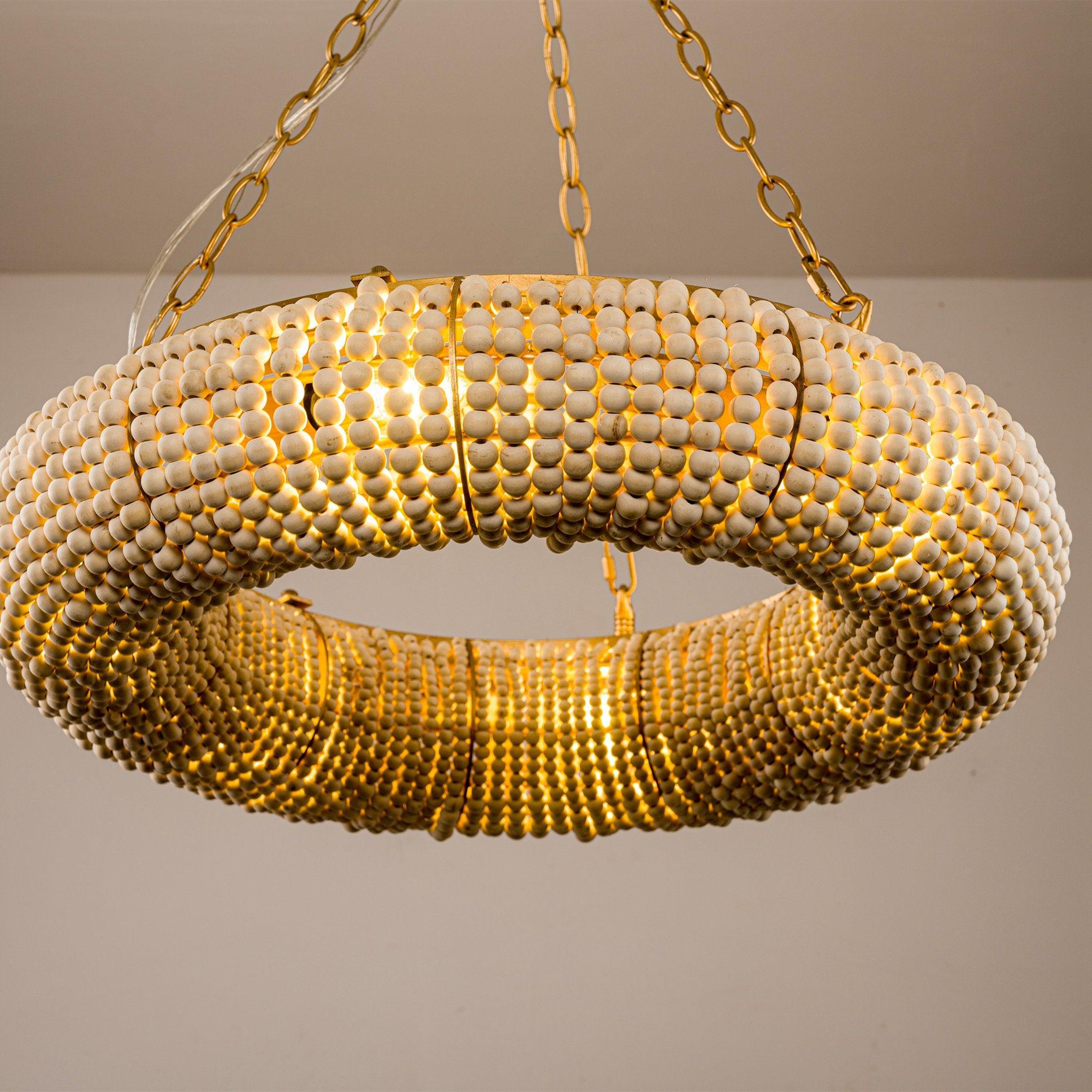 Industrial Farmhouse Antique Golden 6-Light Flush Mount Light