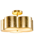 Modern Gold 3-Light Semi Flush Mount Ceiling Light