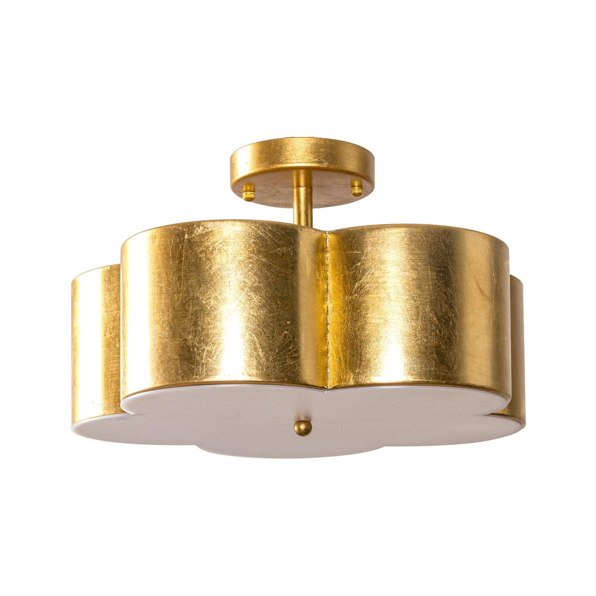 Modern Gold 3-Light Semi Flush Mount Ceiling Light