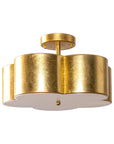 Modern Gold 3-Light Semi Flush Mount Ceiling Light