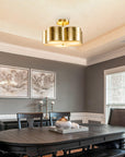 Modern Gold 3-Light Semi Flush Mount Ceiling Light