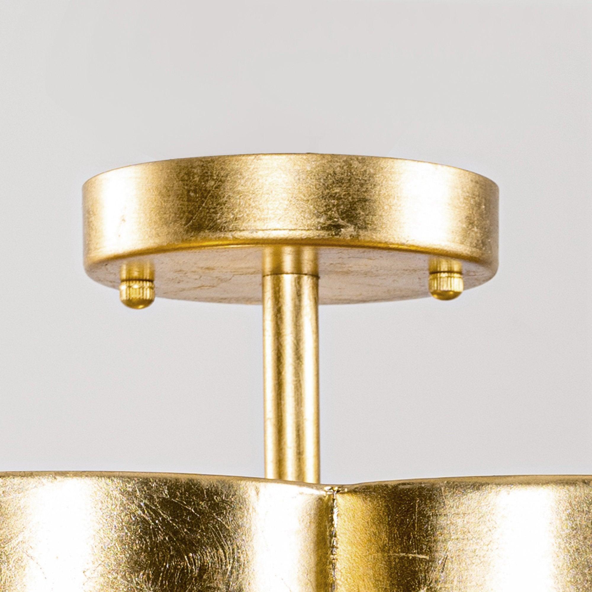 Modern Gold 3-Light Semi Flush Mount Ceiling Light