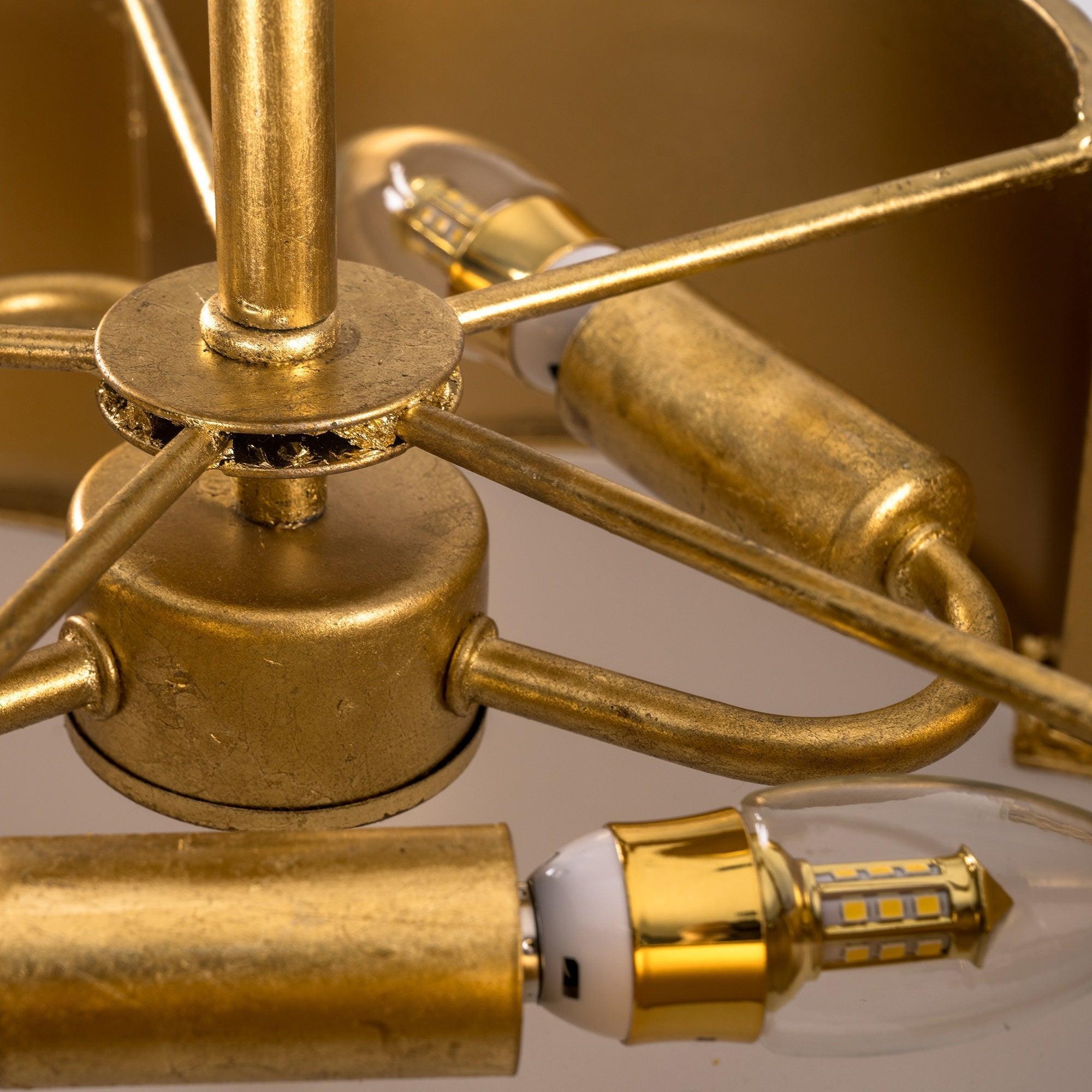 Modern Gold 3-Light Semi Flush Mount Ceiling Light