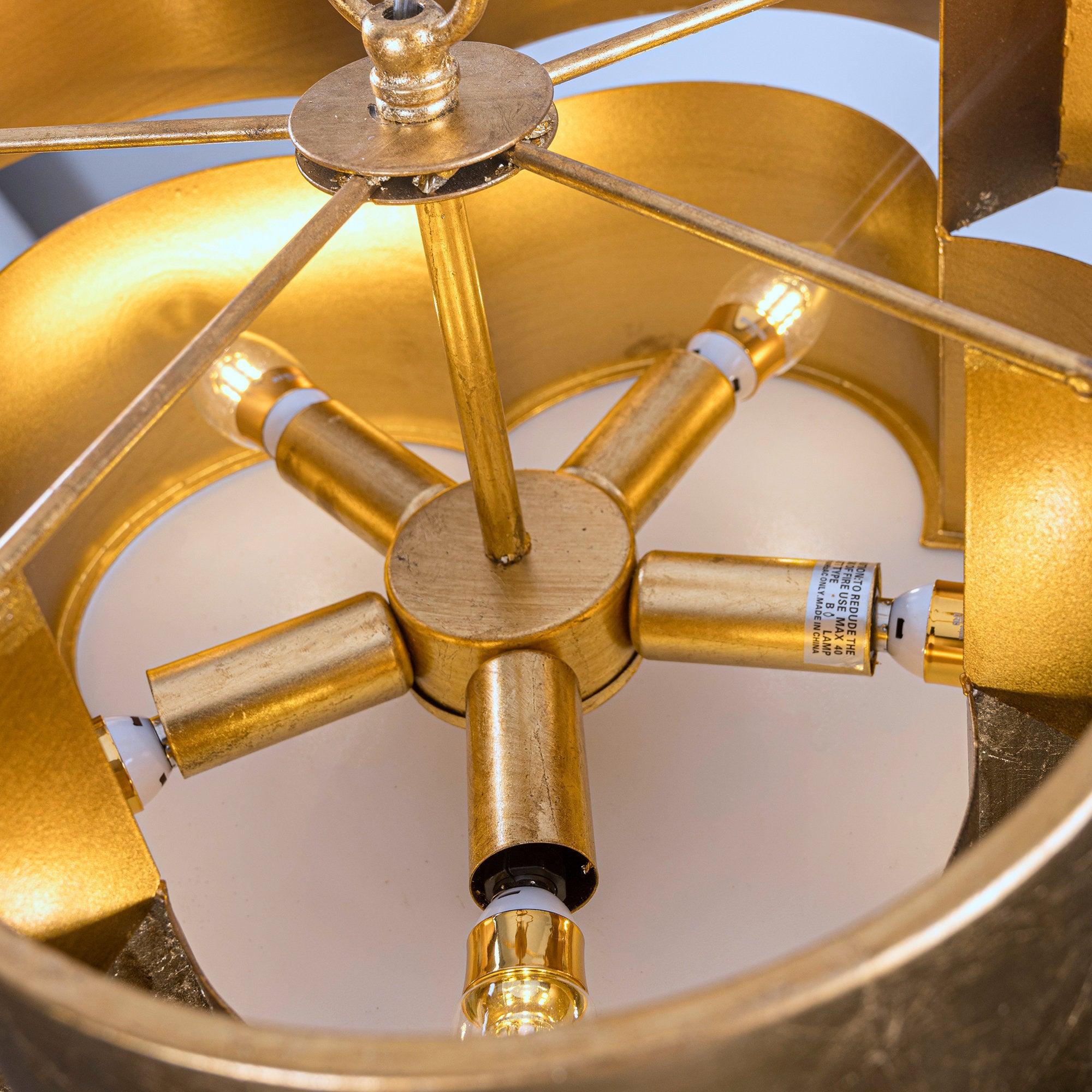 Industrial Farmhouse Golden 5-Light Iron Pendant Light