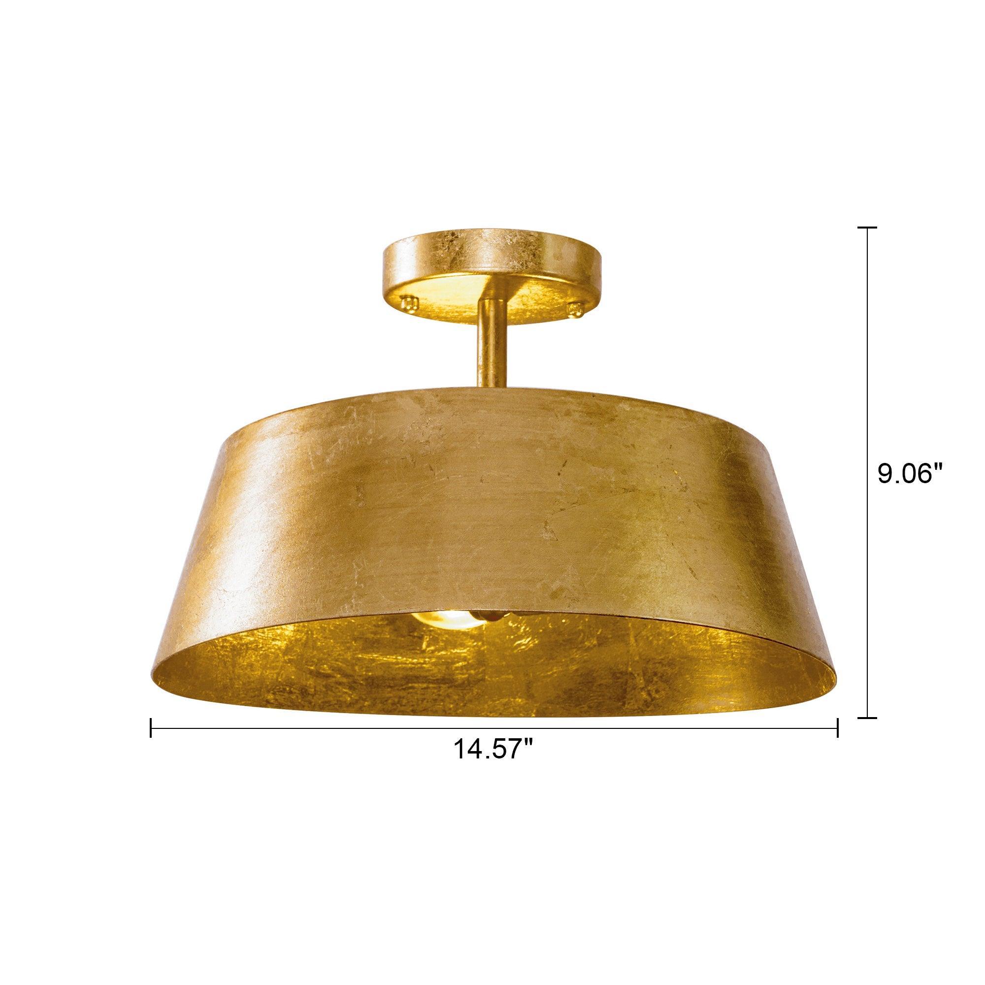 Modern Golden 3-Light Semi Flush Mount Light