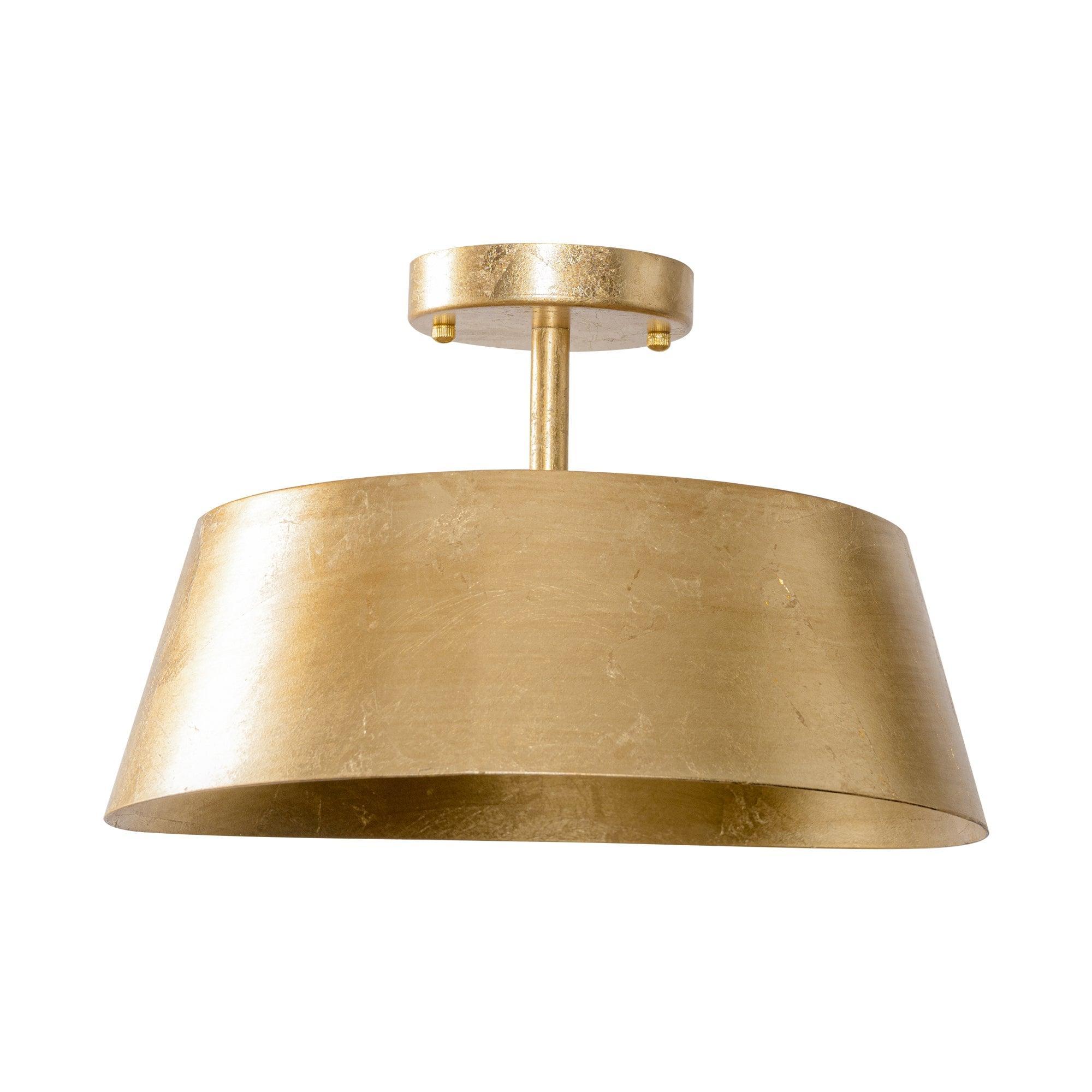 Modern Golden 3-Light Semi Flush Mount Light