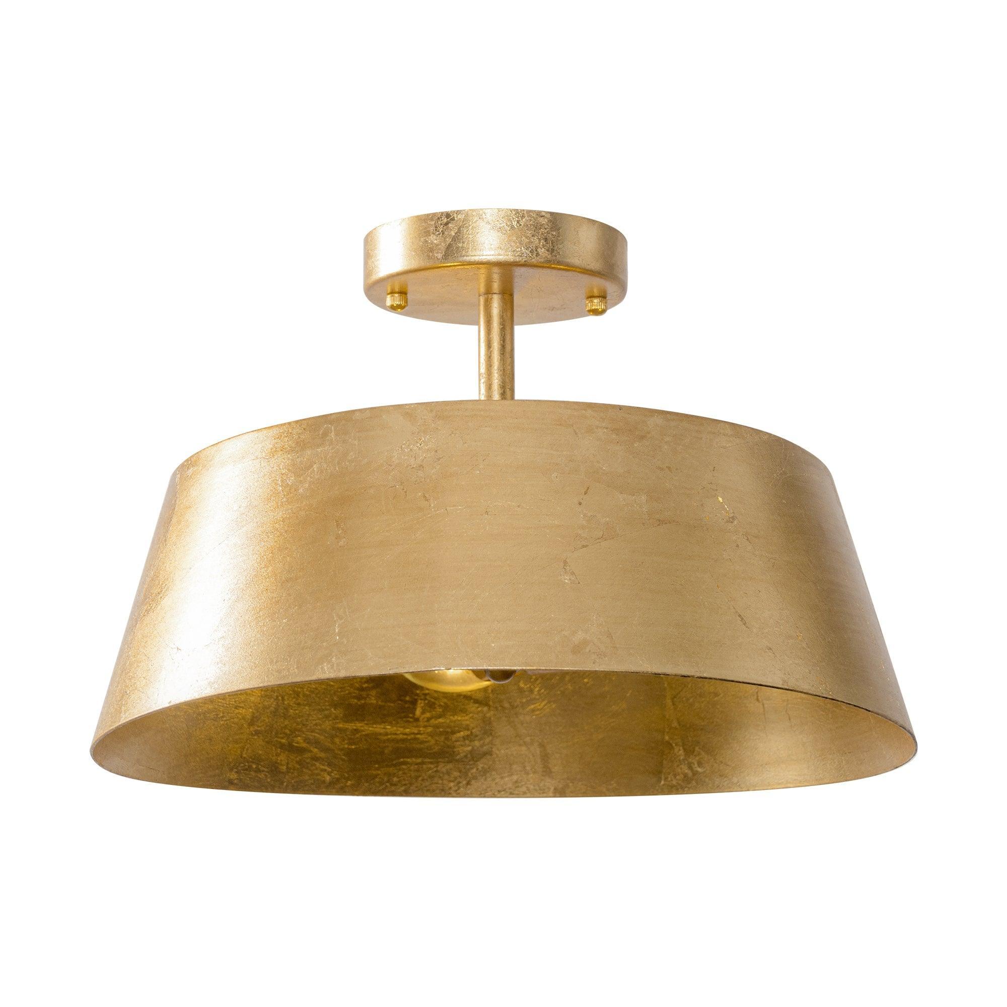 Modern Golden 3-Light Semi Flush Mount Light