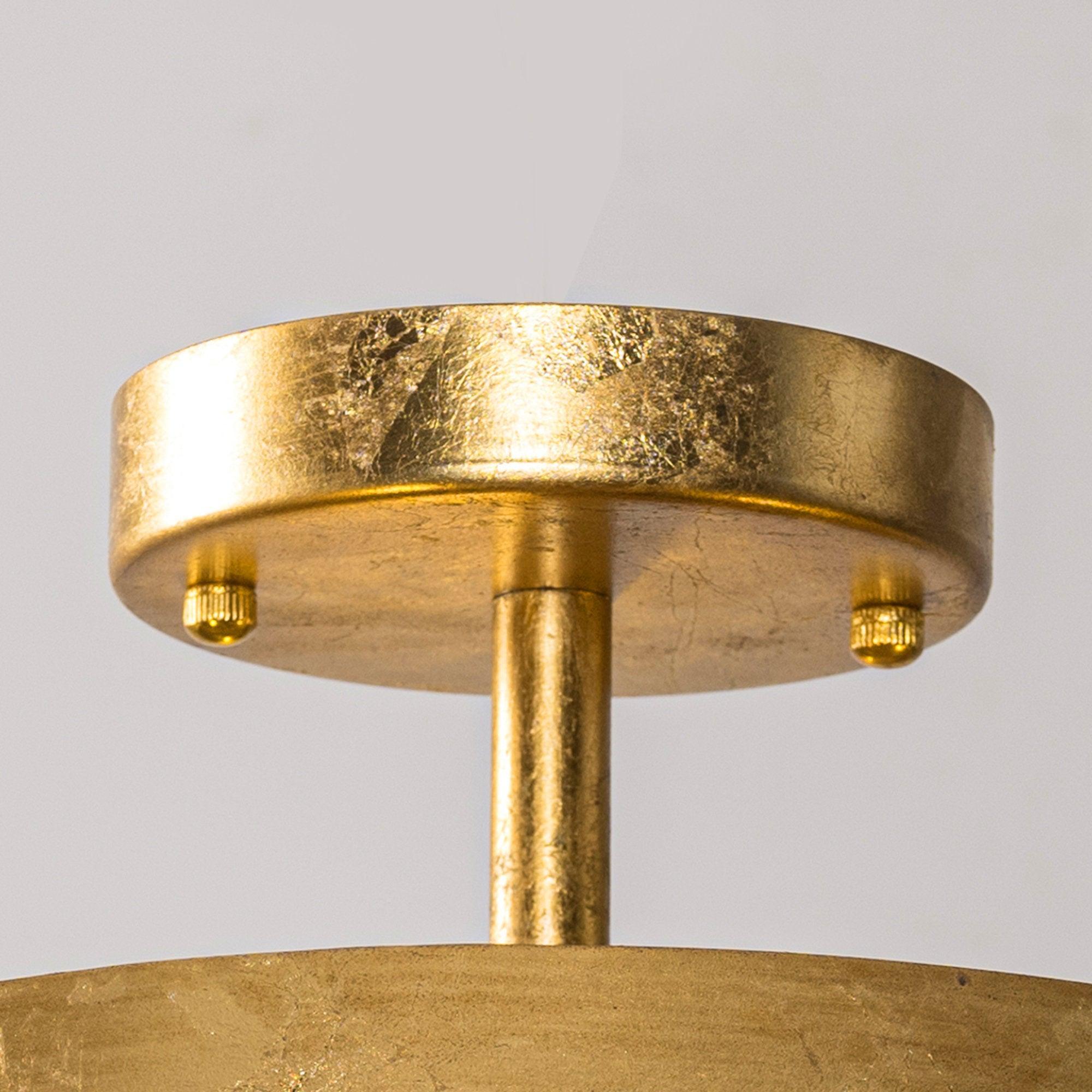 Modern Golden 3-Light Semi Flush Mount Light