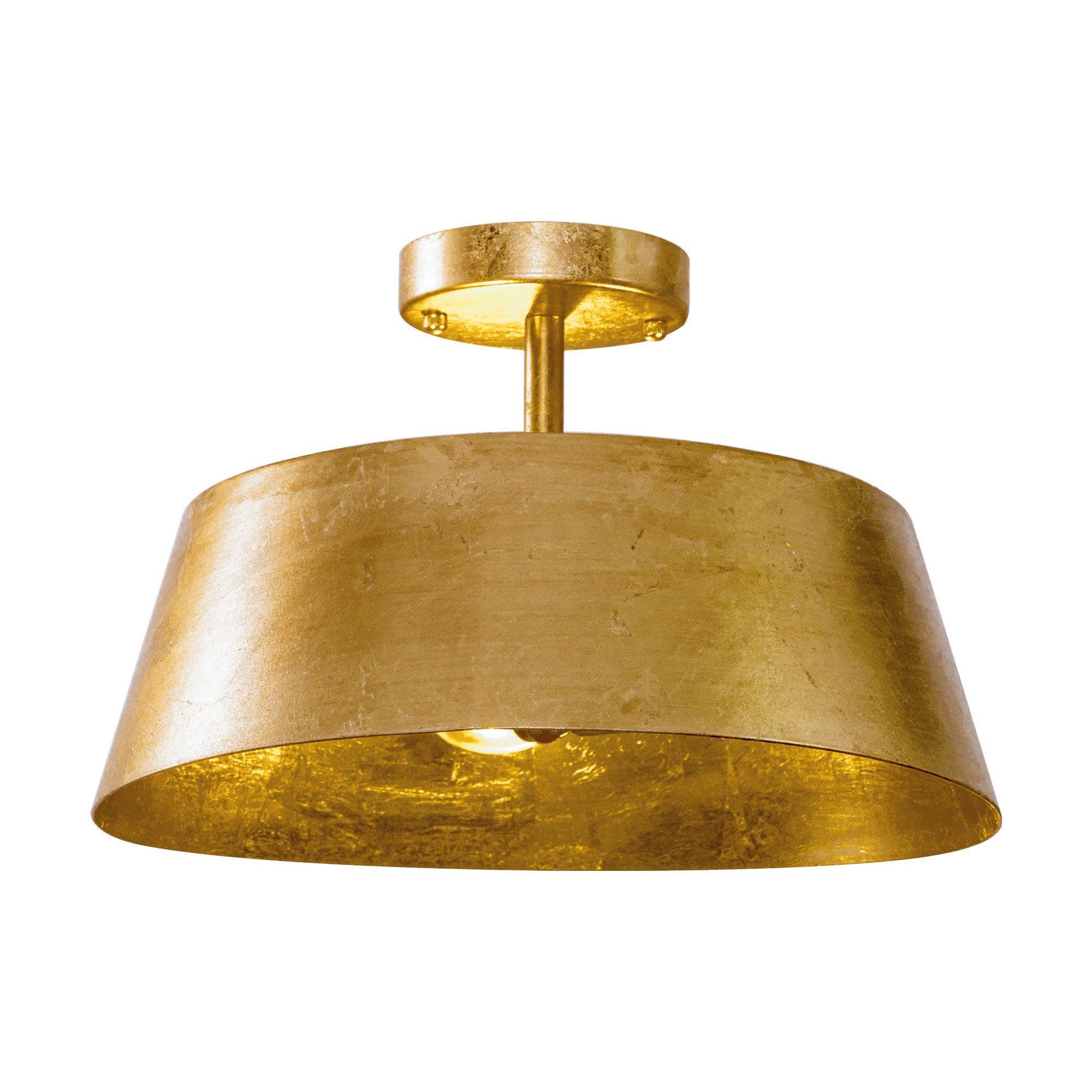 Modern Golden 3-Light Semi Flush Mount Light