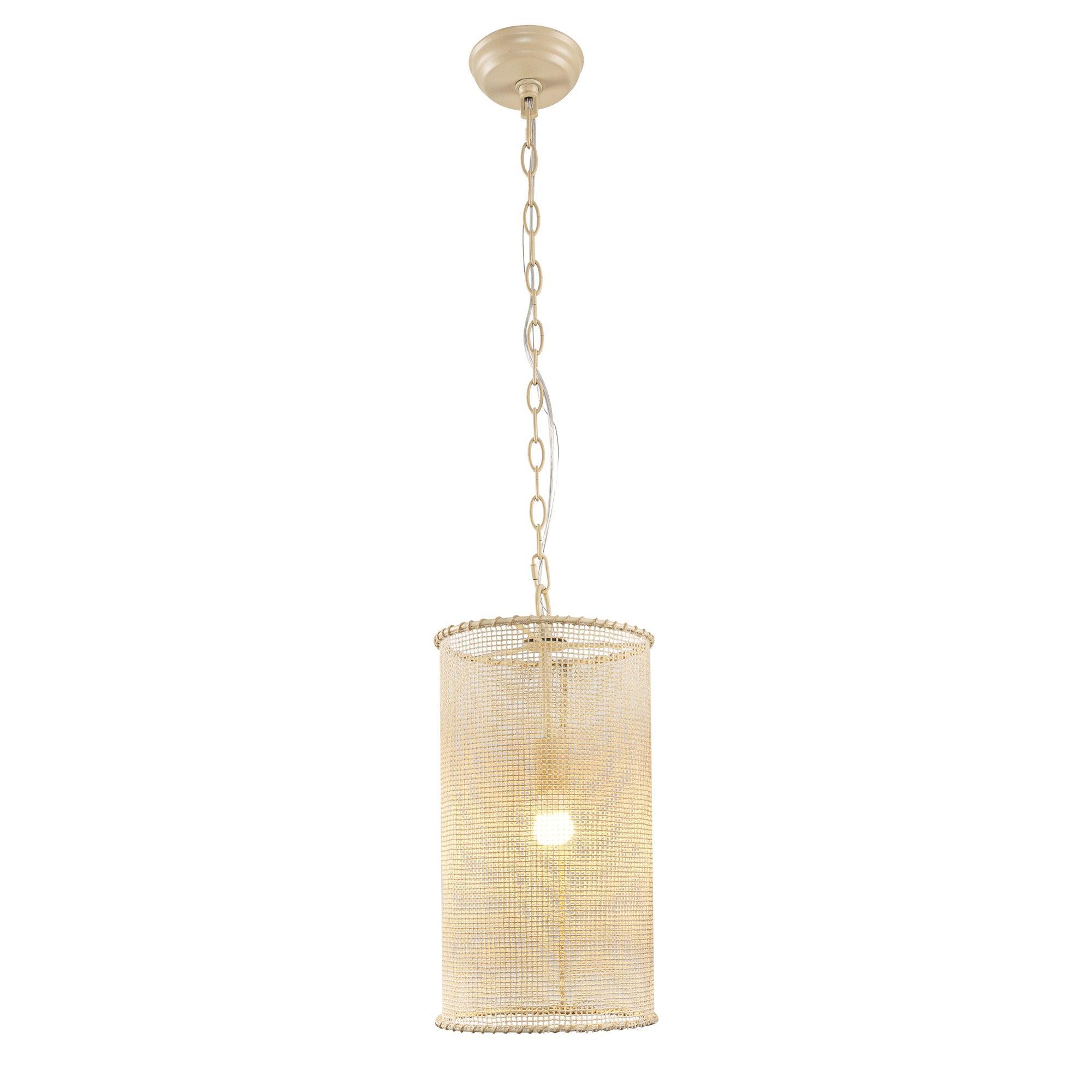 Bohemian Farmhouse Wabi-Sabi 1-Light Beige Wooden Beads Pendant Light