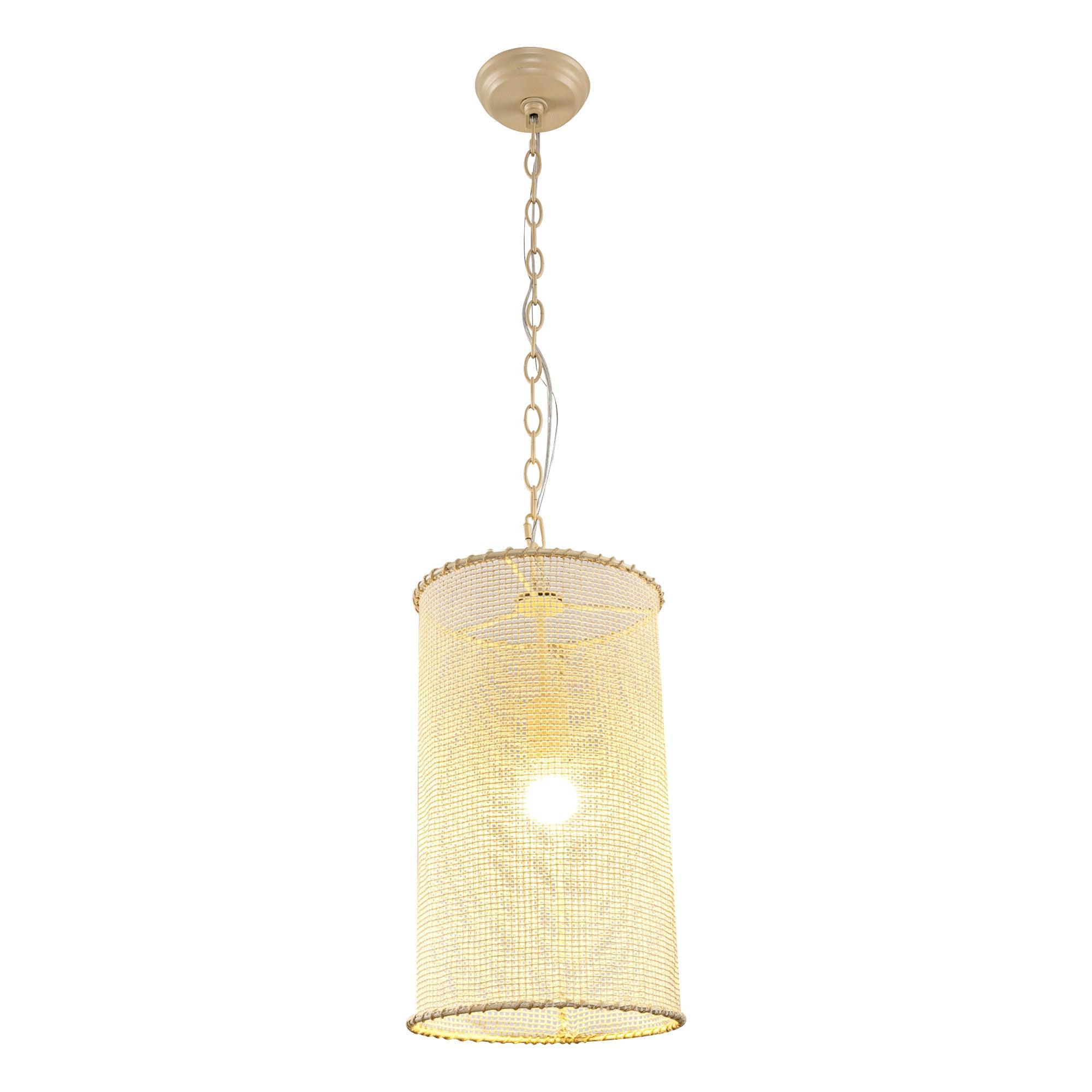 Bohemian Farmhouse Wabi-Sabi 1-Light Beige Wooden Beads Pendant Light