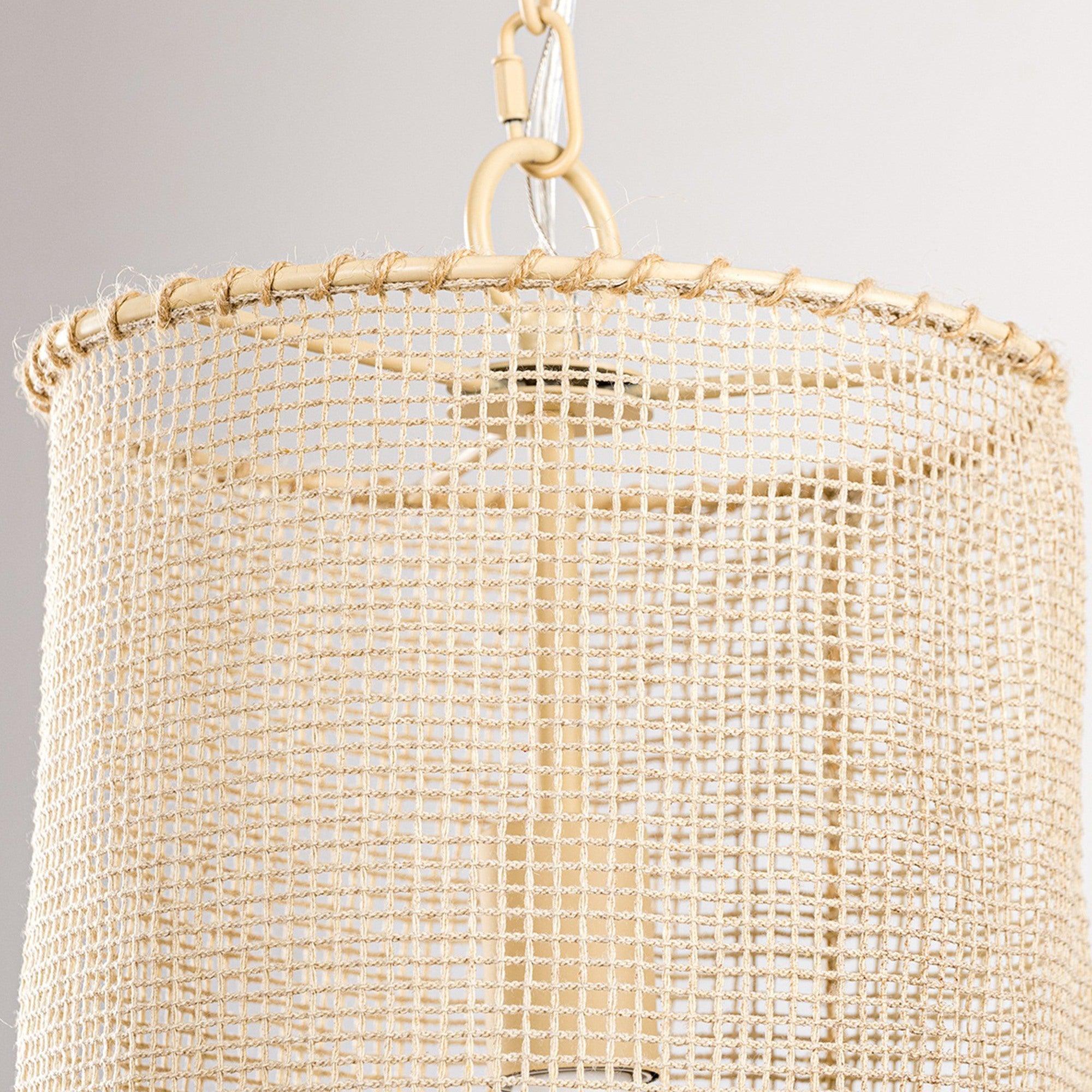 Bohemian Farmhouse Wabi-Sabi 1-Light Beige Wooden Beads Pendant Light