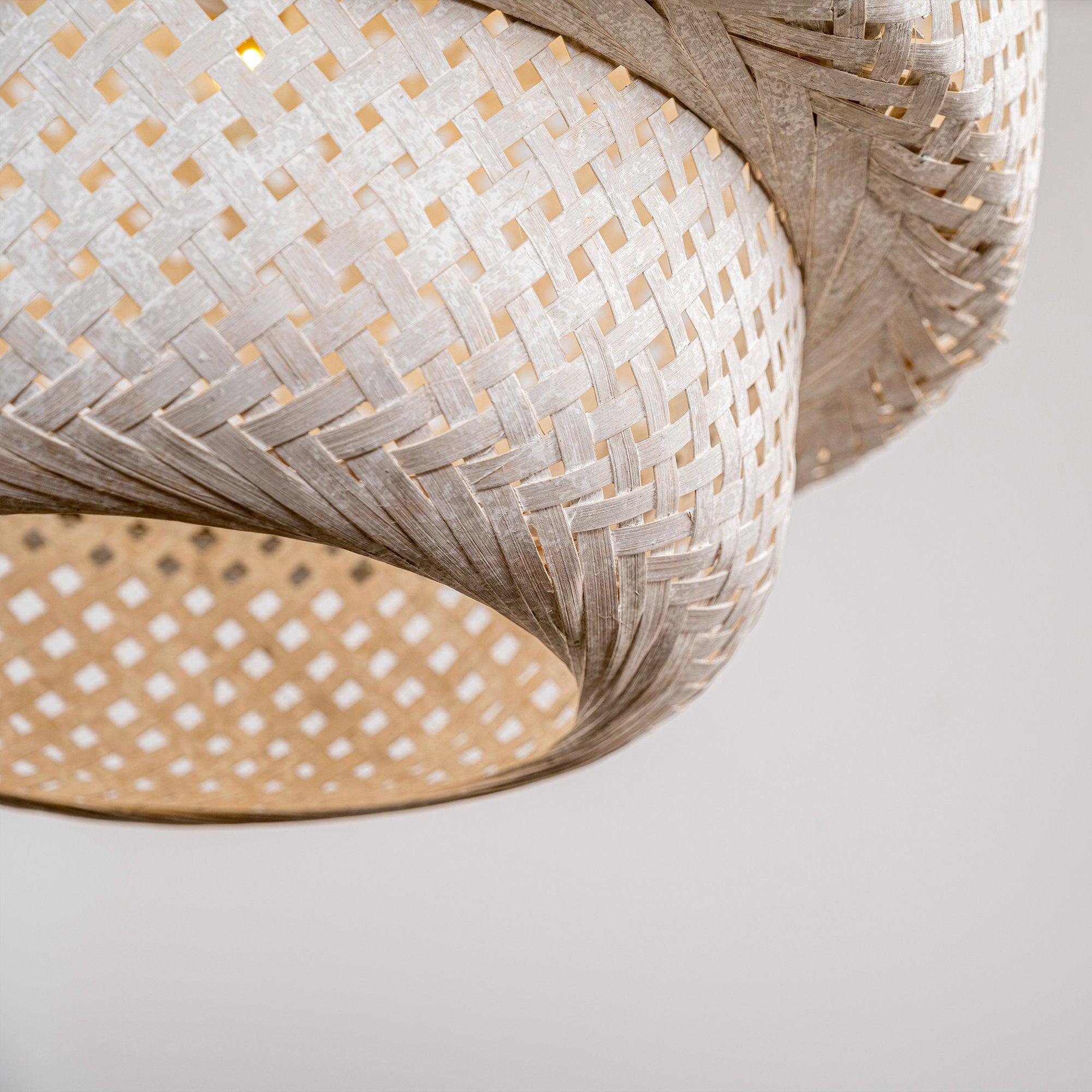 Rustic White Farmhouse Wabi-Sabi 3-Light Dry Rated Pendant Light