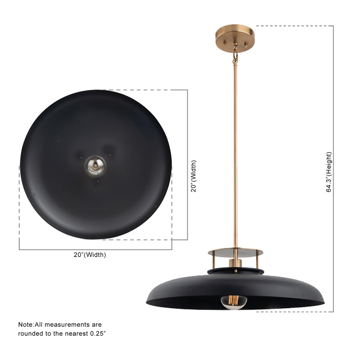 Beacon Modern Gold and Black 1-Light Pendant Light