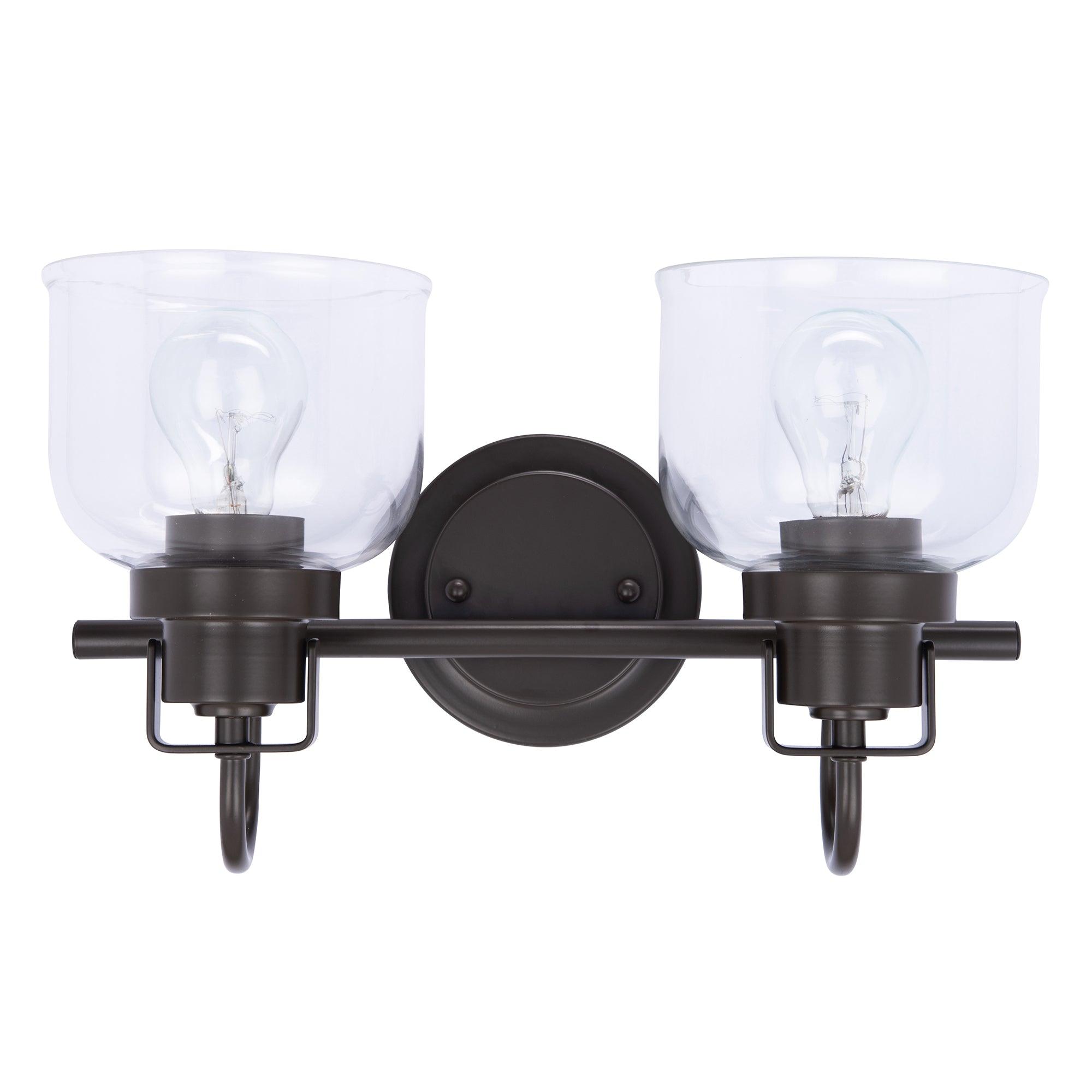 Brighton Dark Bronze 2-Light Dimmable Bathroom Vanity Light