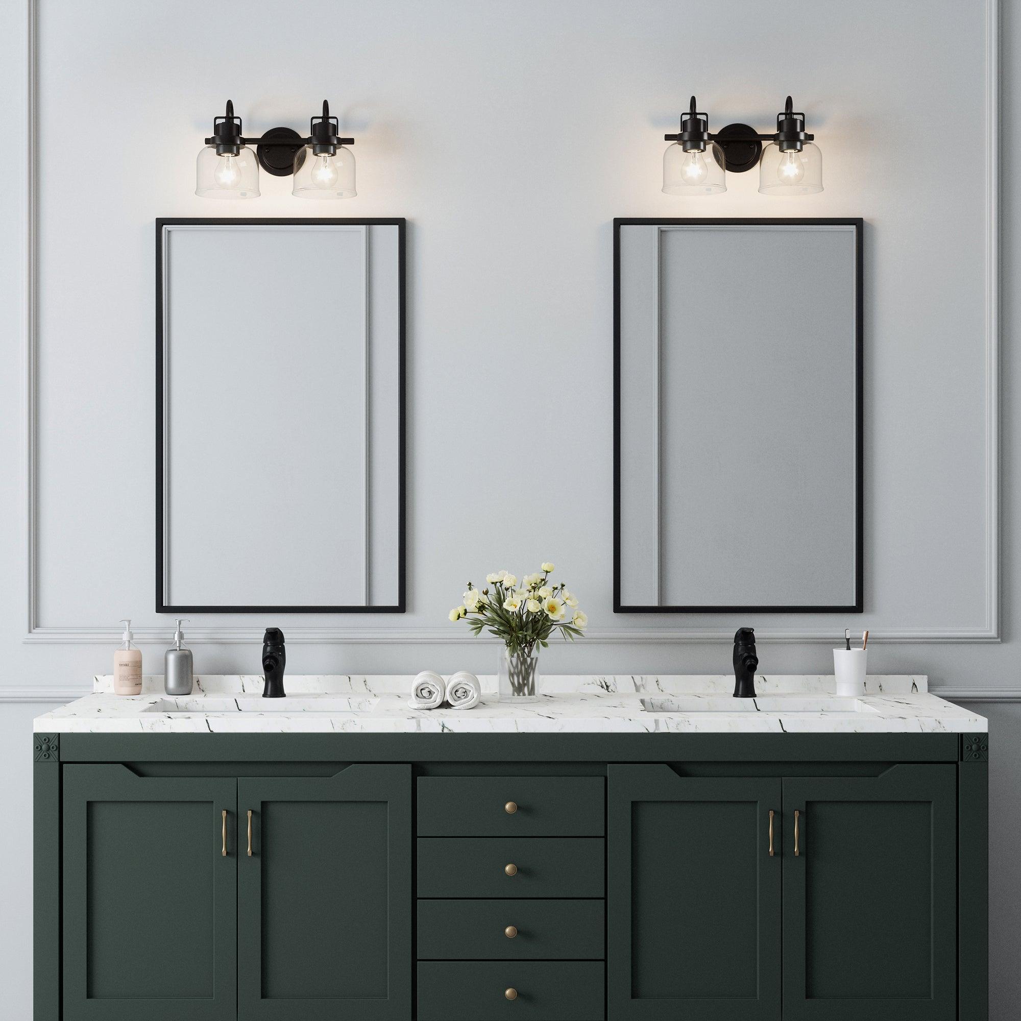 Brighton Dark Bronze 2-Light Dimmable Bathroom Vanity Light
