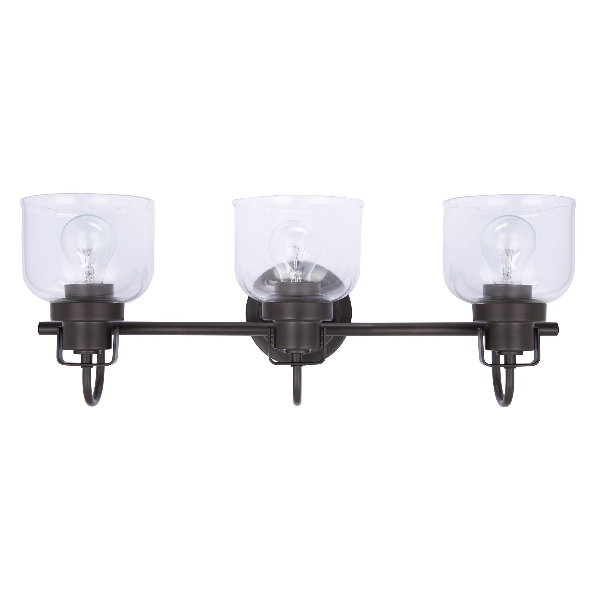 Brighton Dark Bronze 3-Light Dimmable Bathroom Vanity Light