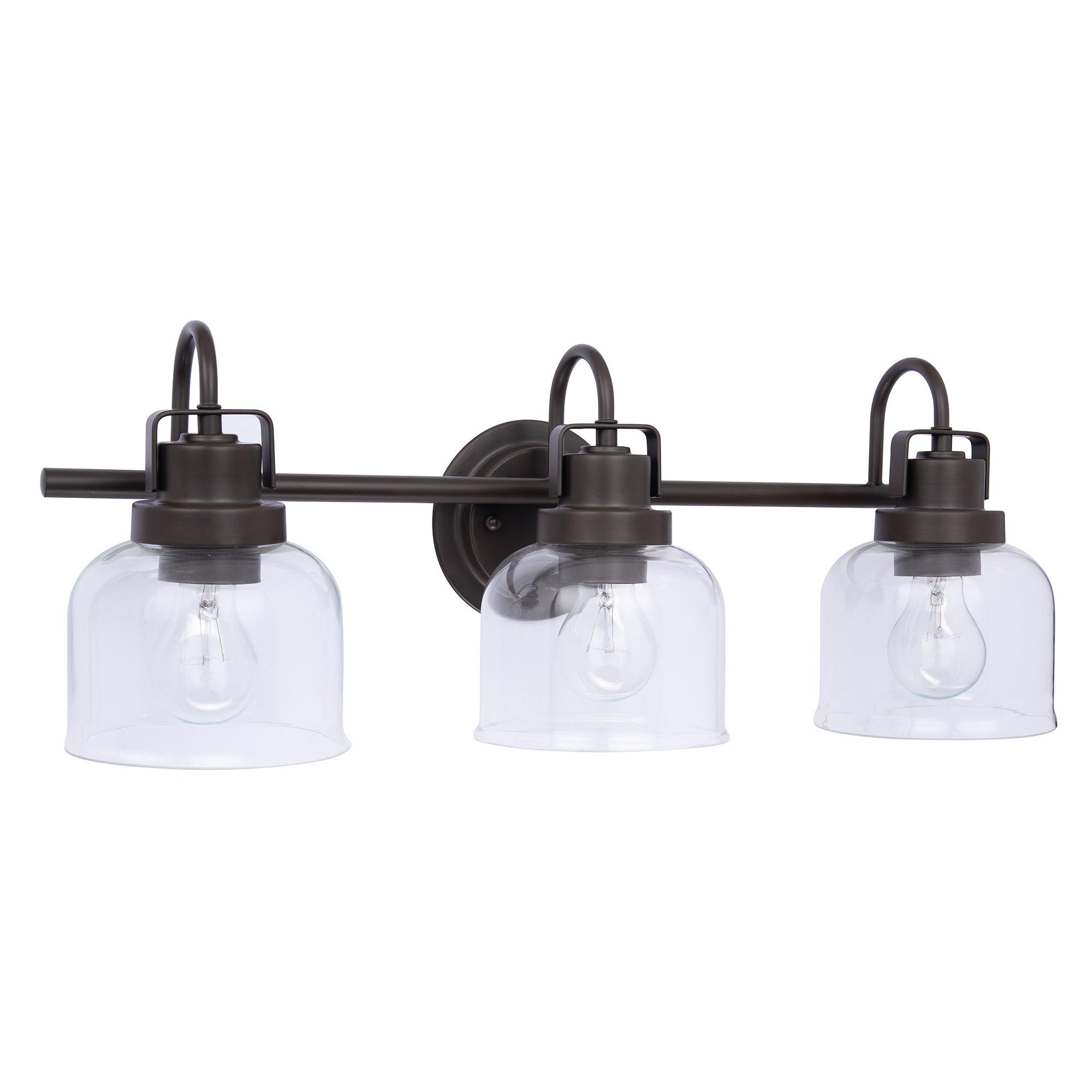 Brighton Dark Bronze 3-Light Dimmable Bathroom Vanity Light