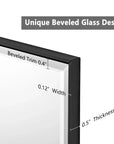 Black Aluminum Framed Reflections Sleek Modern Beveled Wall Mirror
