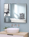 Black Aluminum Framed Reflections Sleek Modern Beveled Wall Mirror
