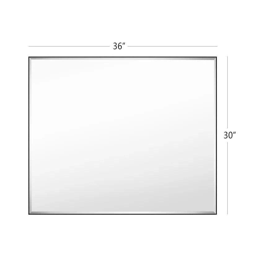 Black Aluminum Framed Reflections Sleek Modern Beveled Wall Mirror