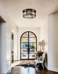 Modern Crystal 3 Light Flush Mount Ceiling Light