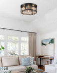 Modern Crystal 3 Light Flush Mount Ceiling Light