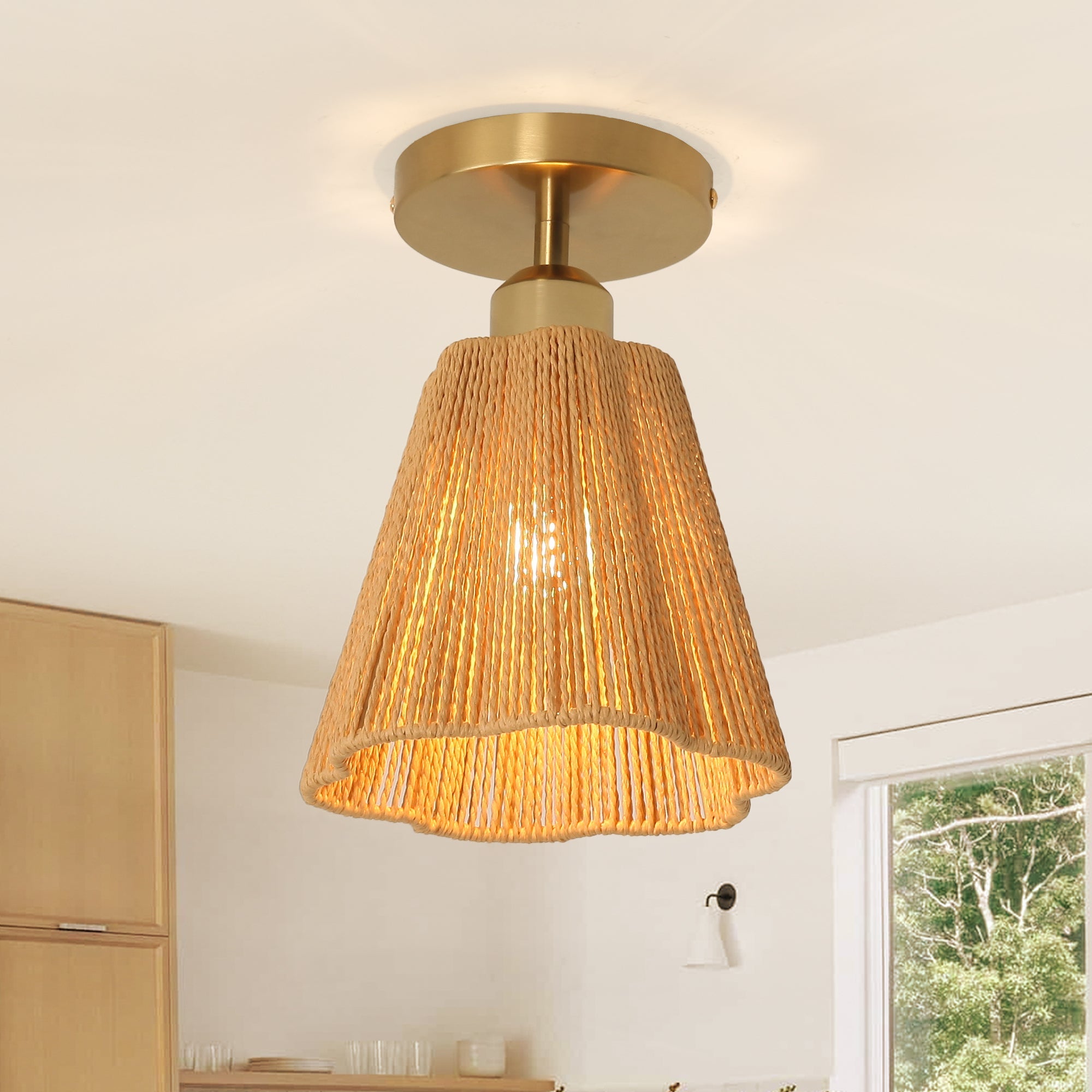 Yves 1 Light Semi Flush Mount Ceiling Light 7 Inch