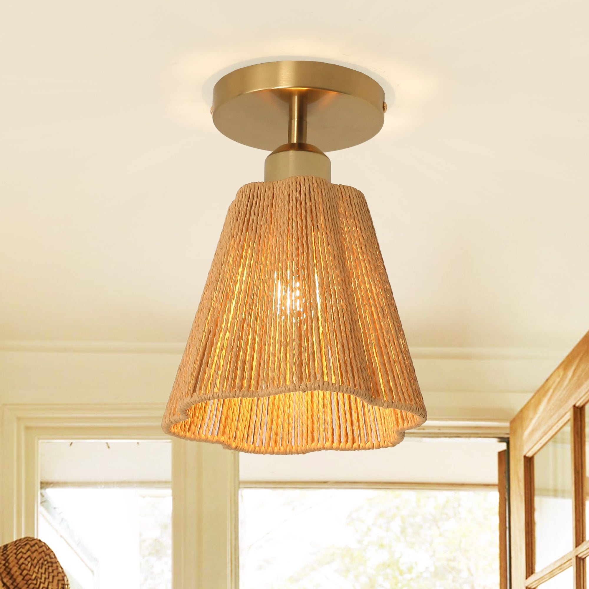 Yves 1 Light Semi Flush Mount Ceiling Light 7 Inch